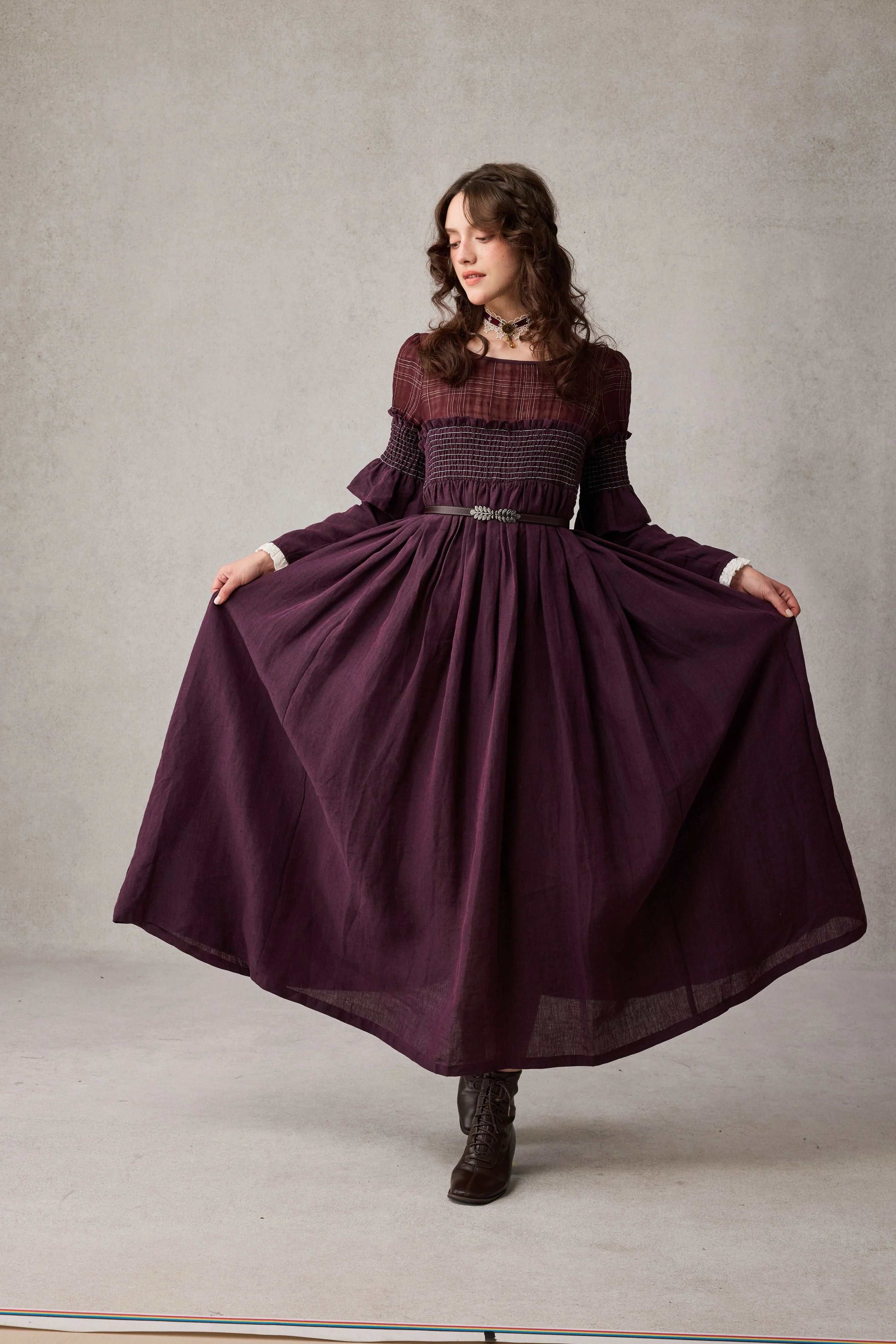 Orchid 19 |romantic linen gown - Image 6