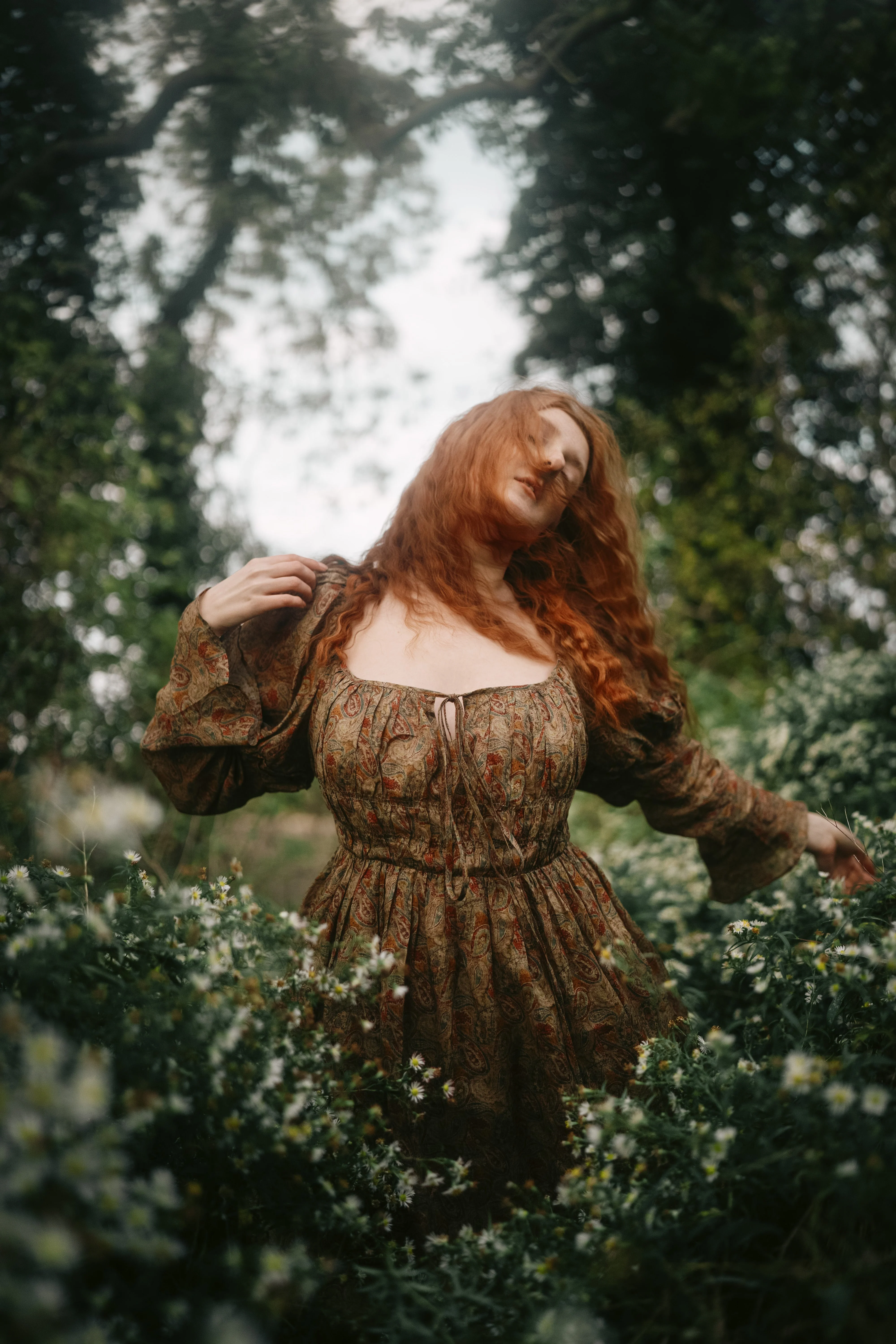 Paisley 11 | Elegant Floral Linen Dress - Image 2