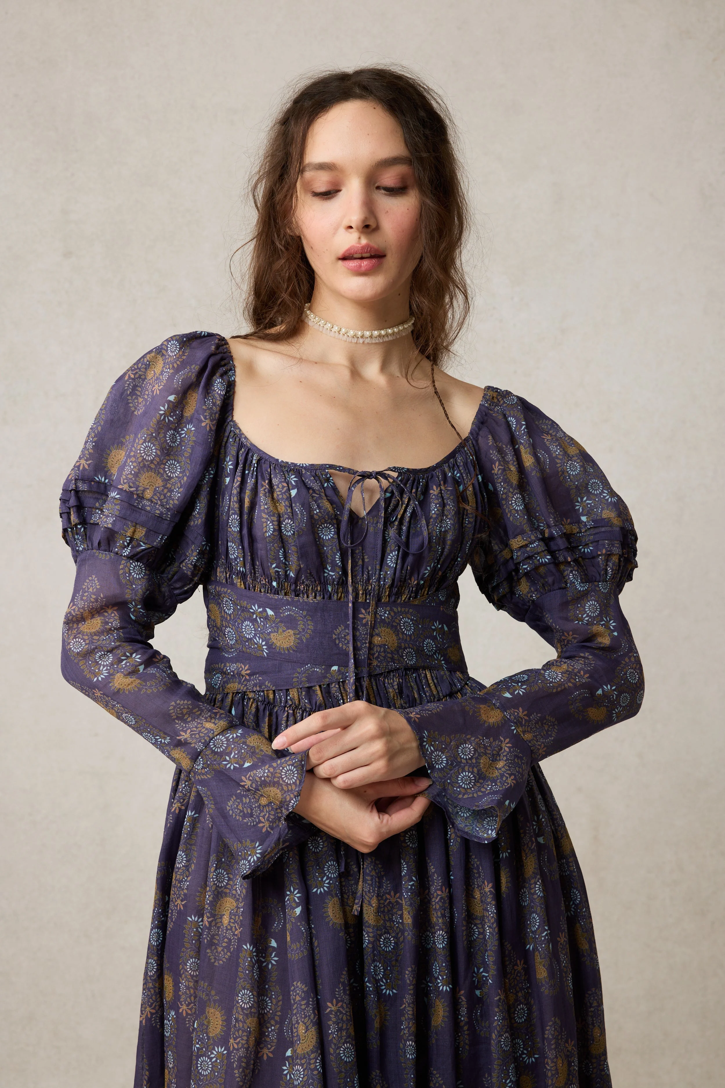 Paisley 11 | Elegant Floral Linen Dress - Image 10