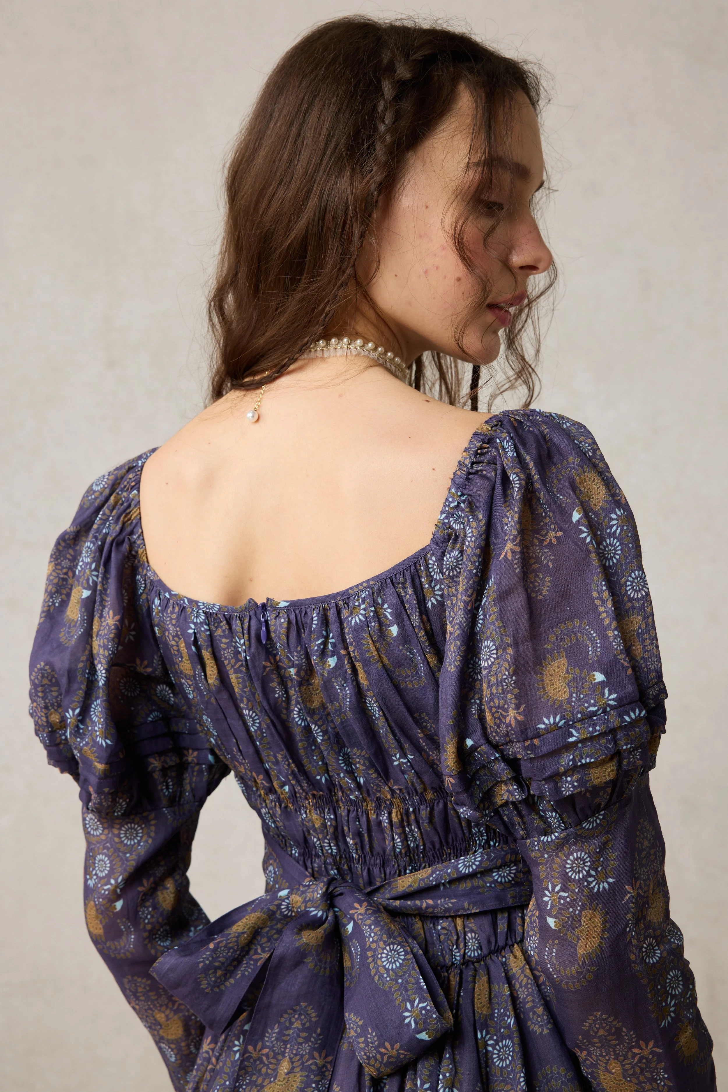 Paisley 11 | Elegant Floral Linen Dress - Image 12