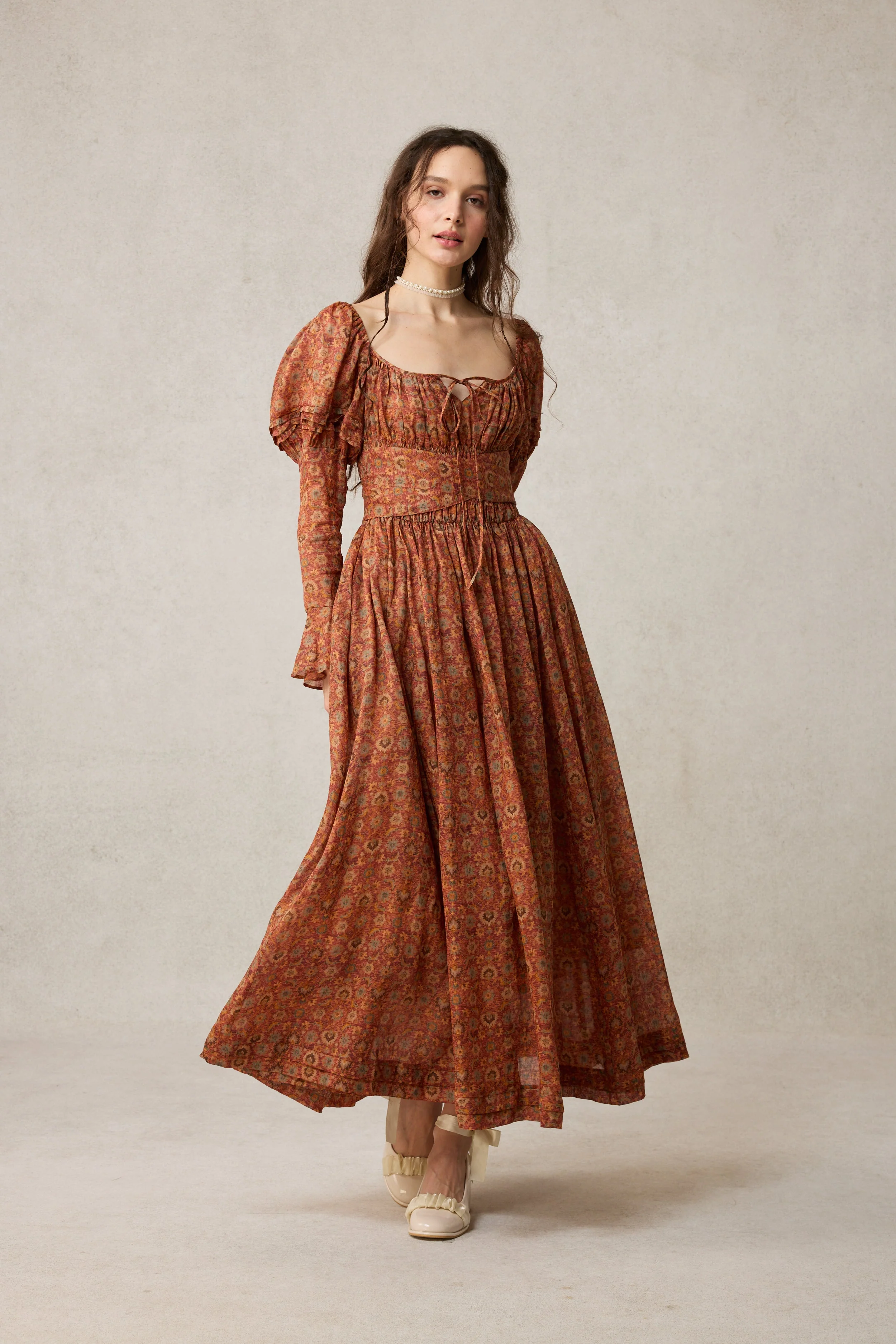 Paisley 11 | Elegant Floral Linen Dress - Image 18