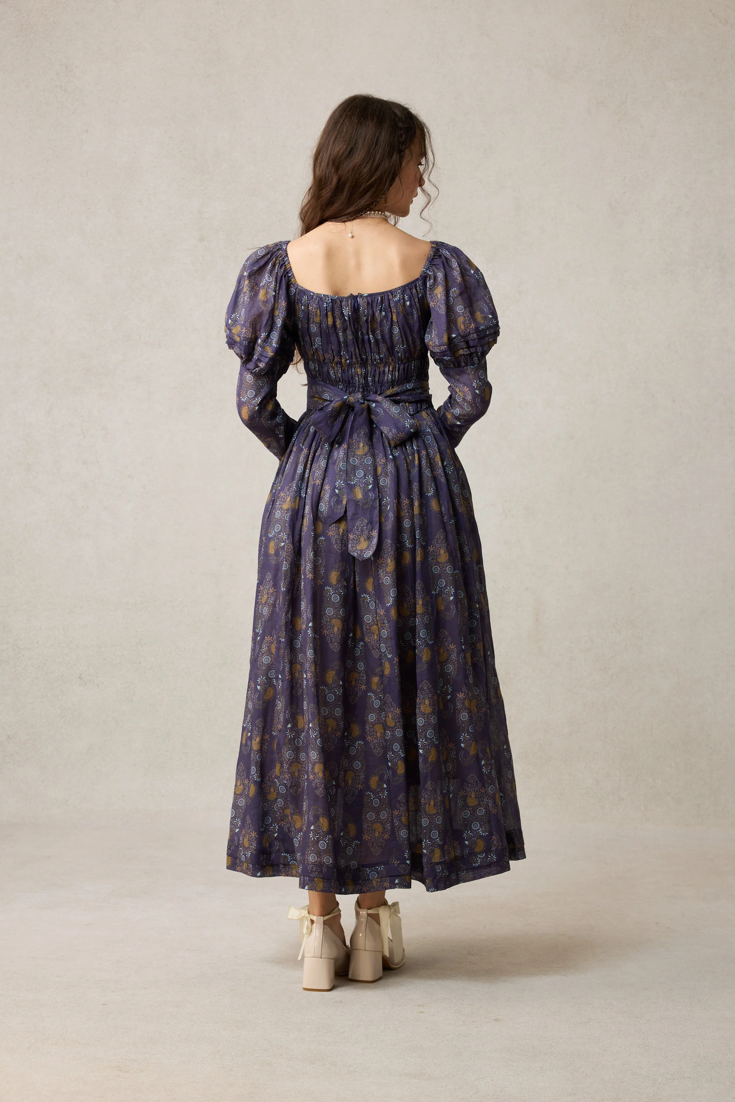 Paisley 11 | Elegant Floral Linen Dress - Image 6