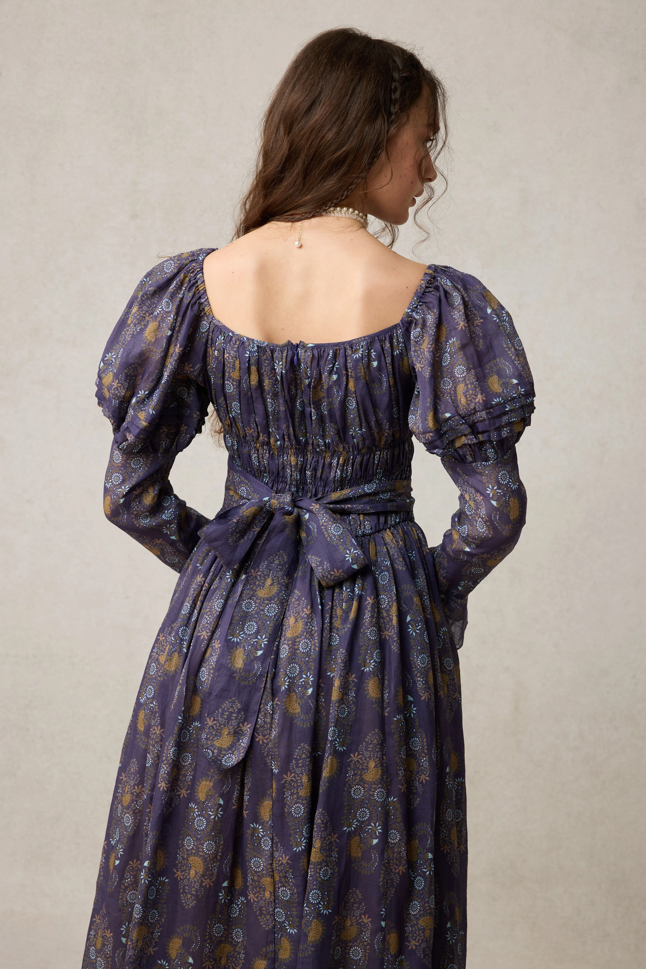 Paisley 11 | Elegant Floral Linen Dress - Image 9