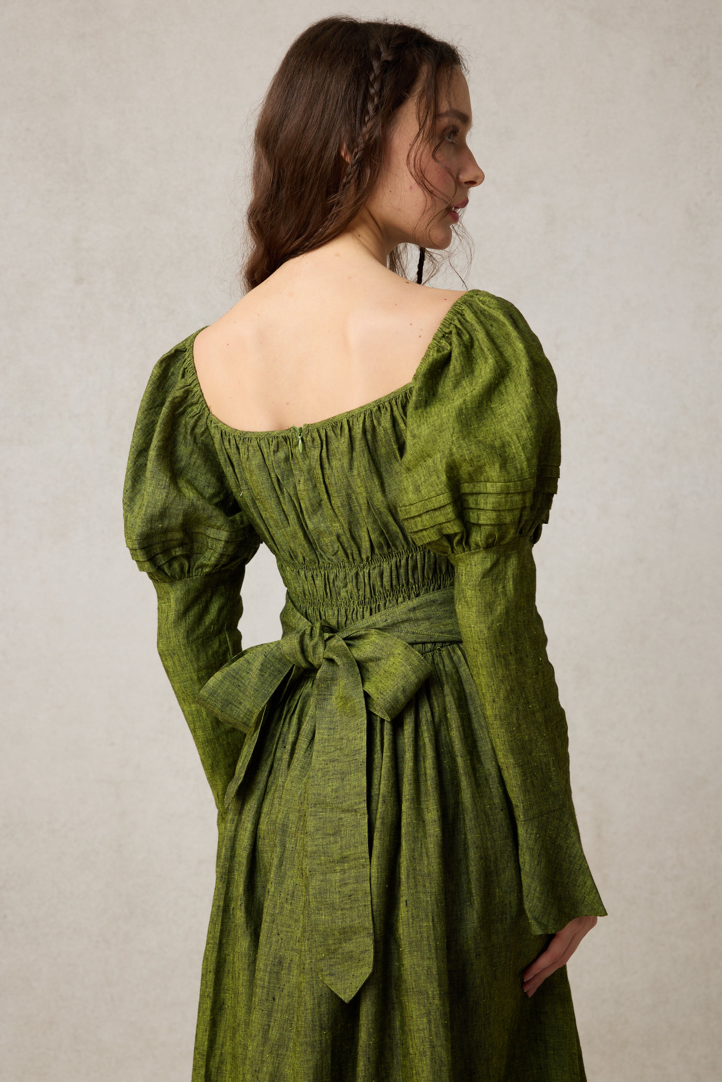 Paisley 11 | Elegant Floral Linen Dress - Image 17
