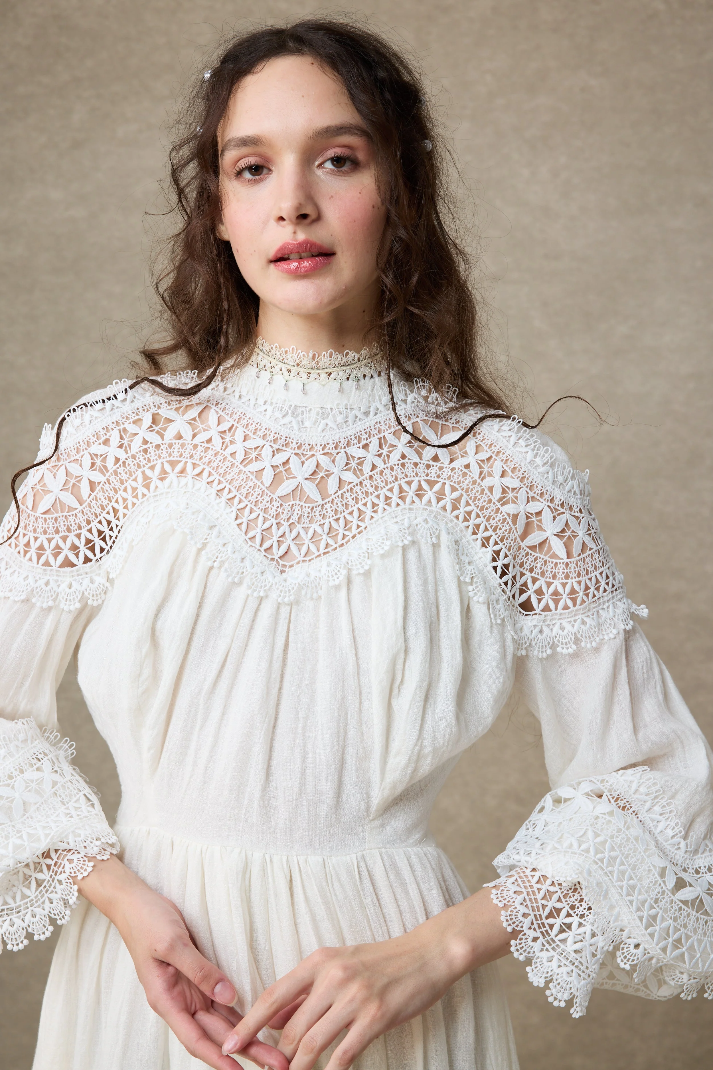 Pearlman 25 | Lace Linen Dress Gown - Image 11