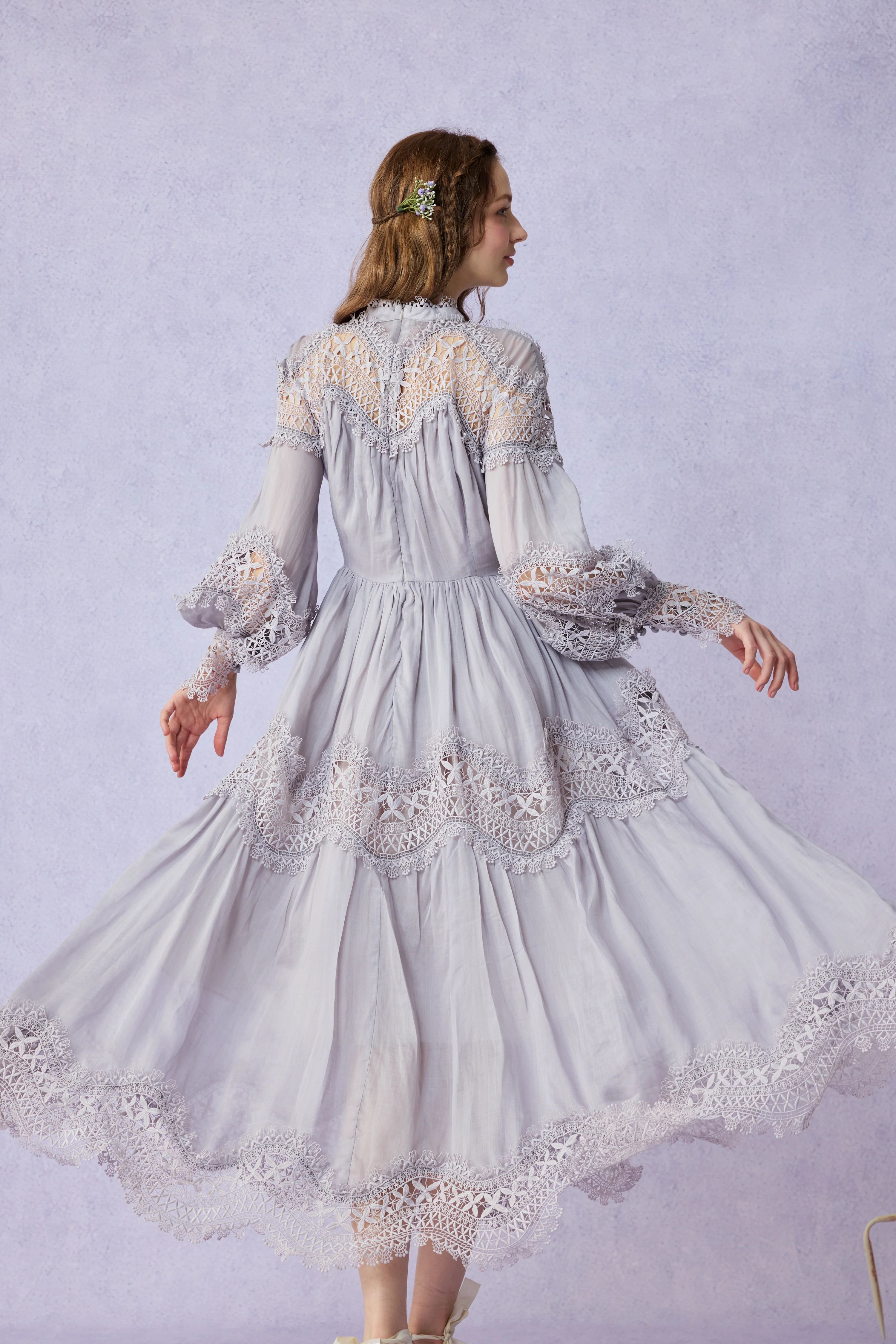 Pearlman 25 | Lace Linen Dress Gown - Image 26