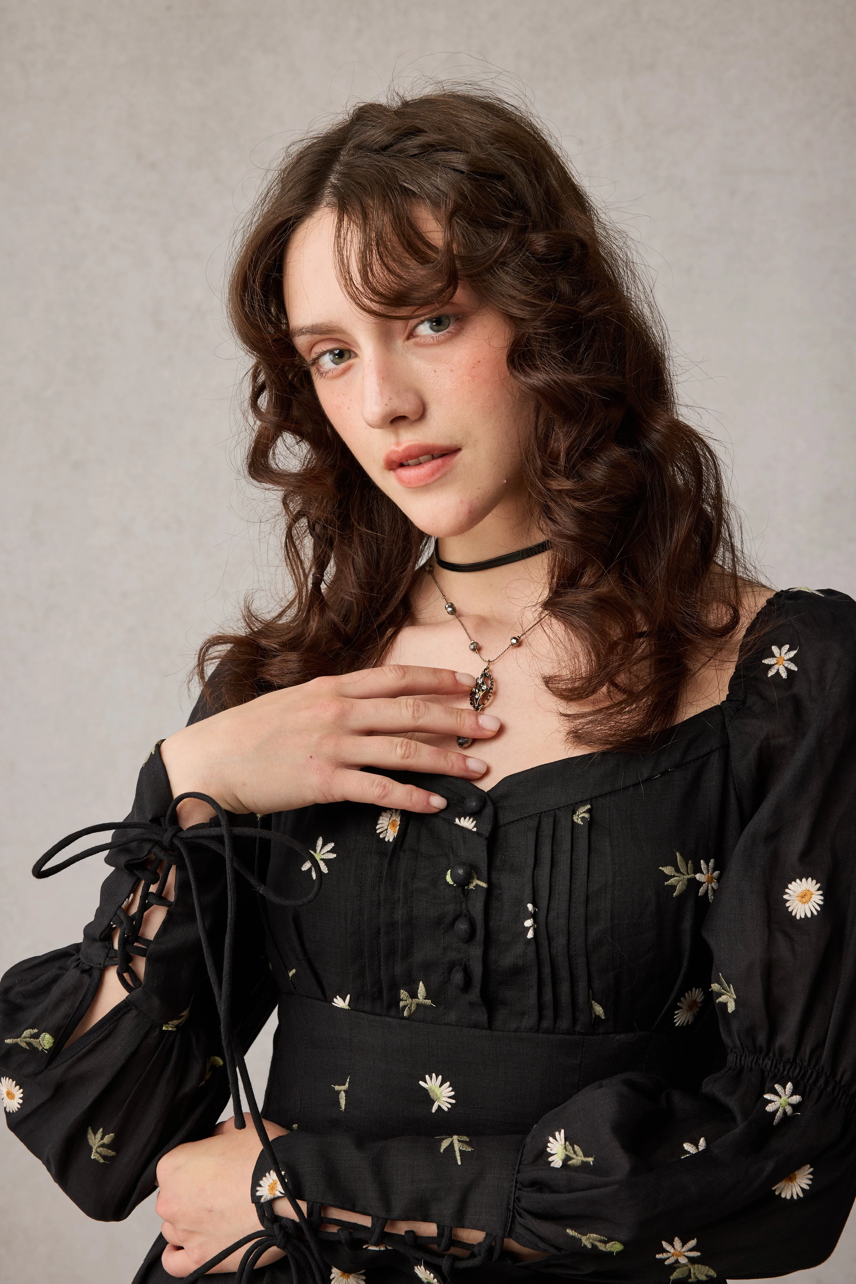 Phoenix 24 | Embroidery Daisy Linen Dress - Image 15