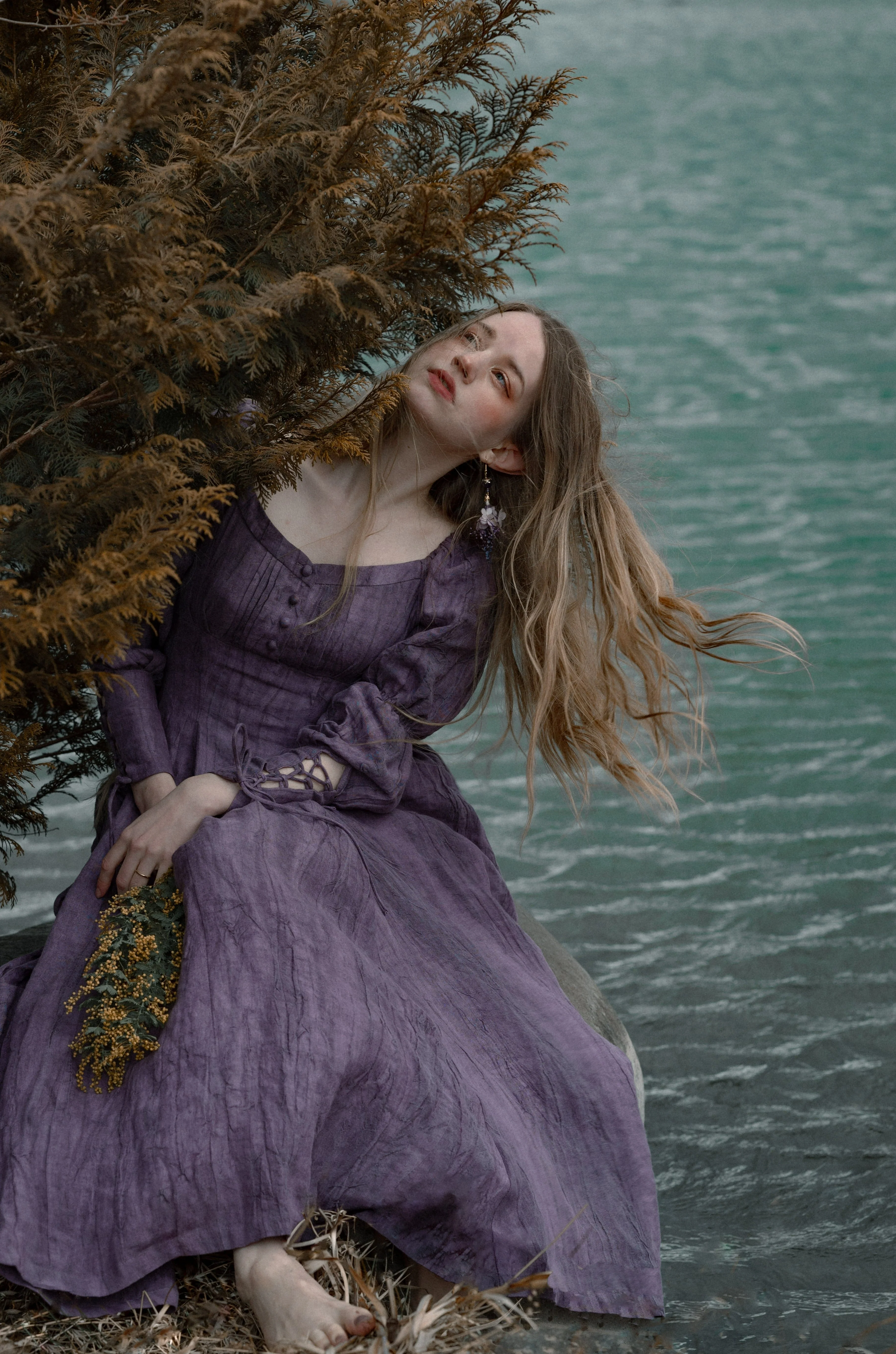Phoenix 24 | Embroidery Daisy Linen Dress - Image 24