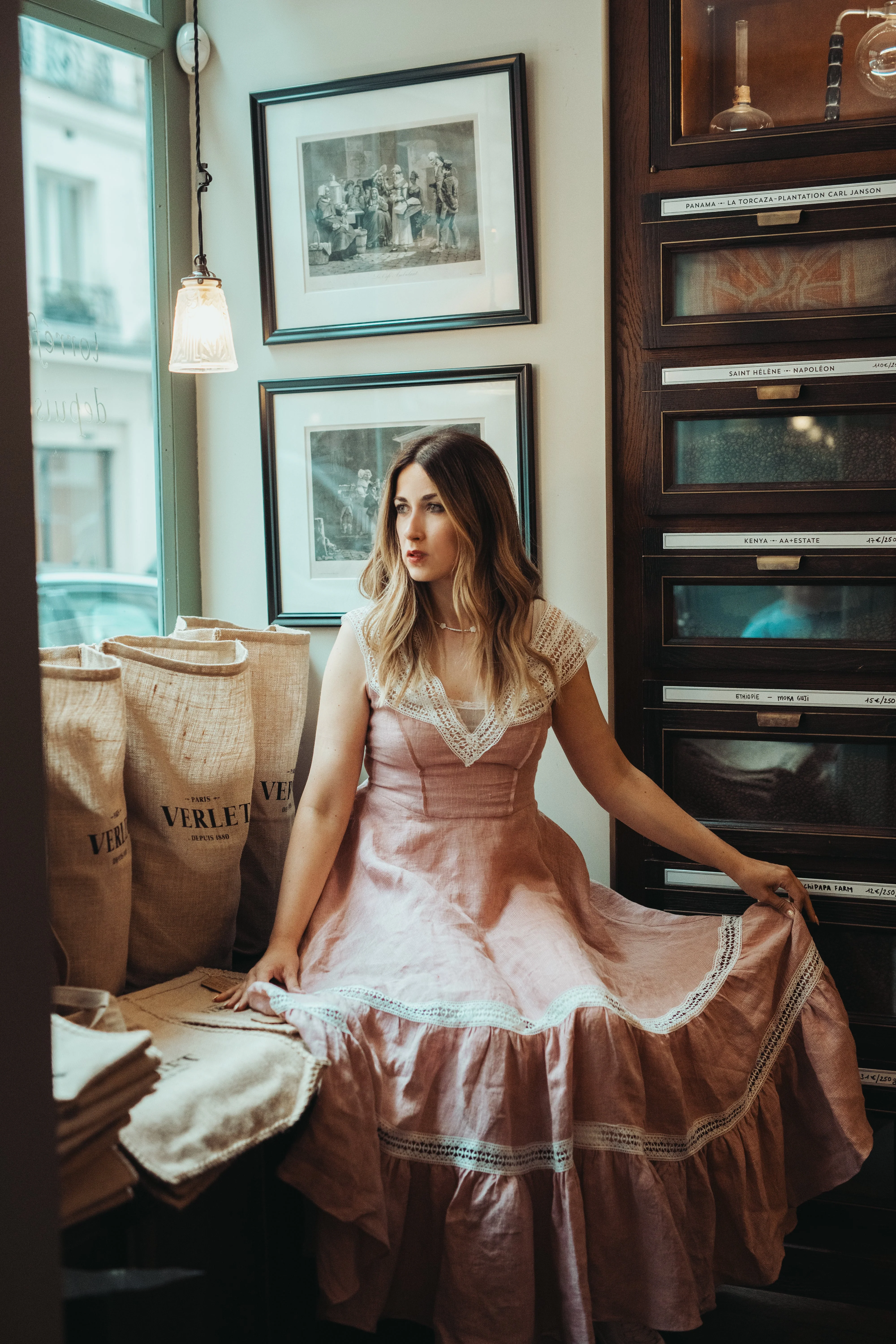 Cherry Tree 25 | Lace Linen flared dress - Image 11