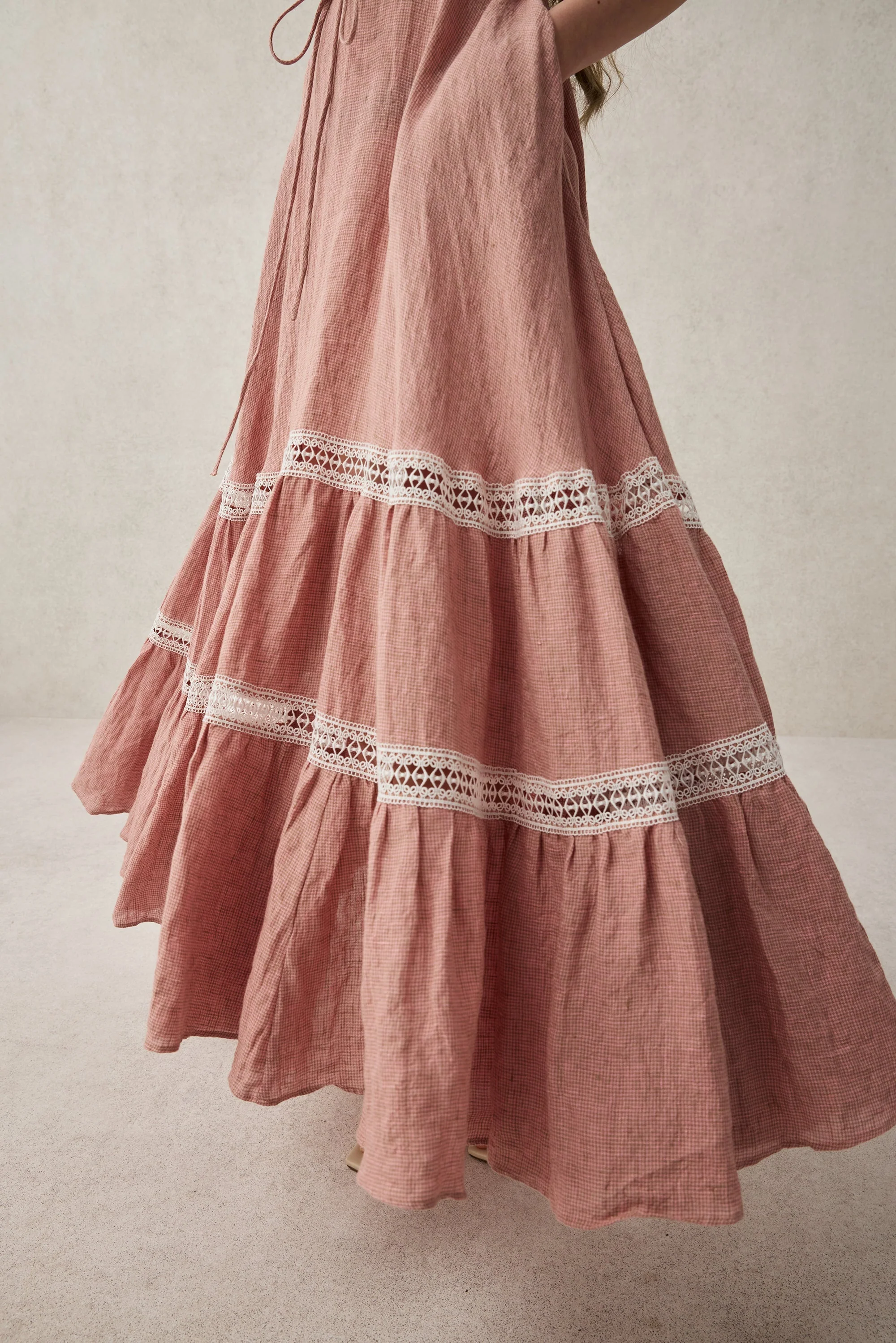 Cherry Tree 25 | Lace Linen flared dress - Image 26