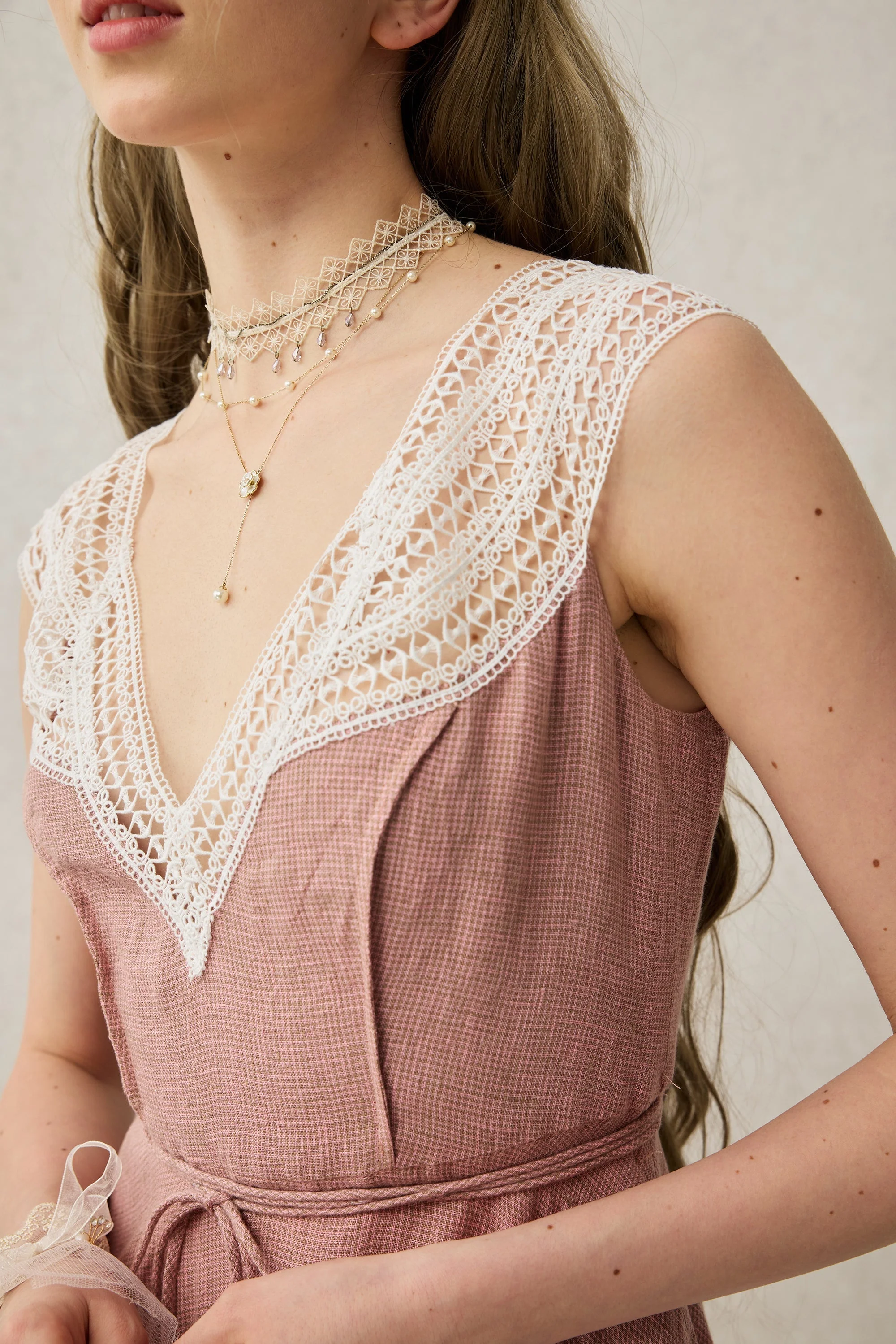 Cherry Tree 25 | Lace Linen flared dress - Image 28