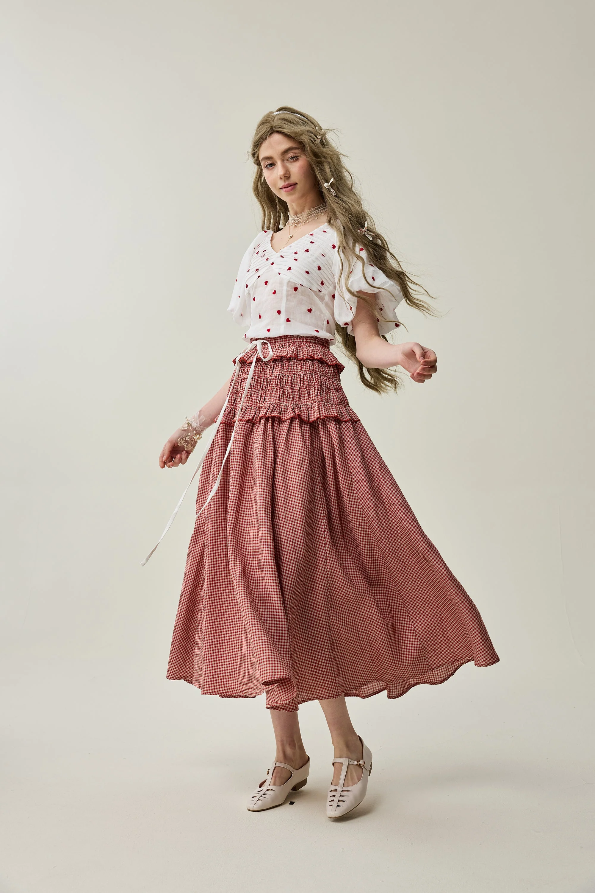 Wind 33 | Ruffled linen skirt - Image 12