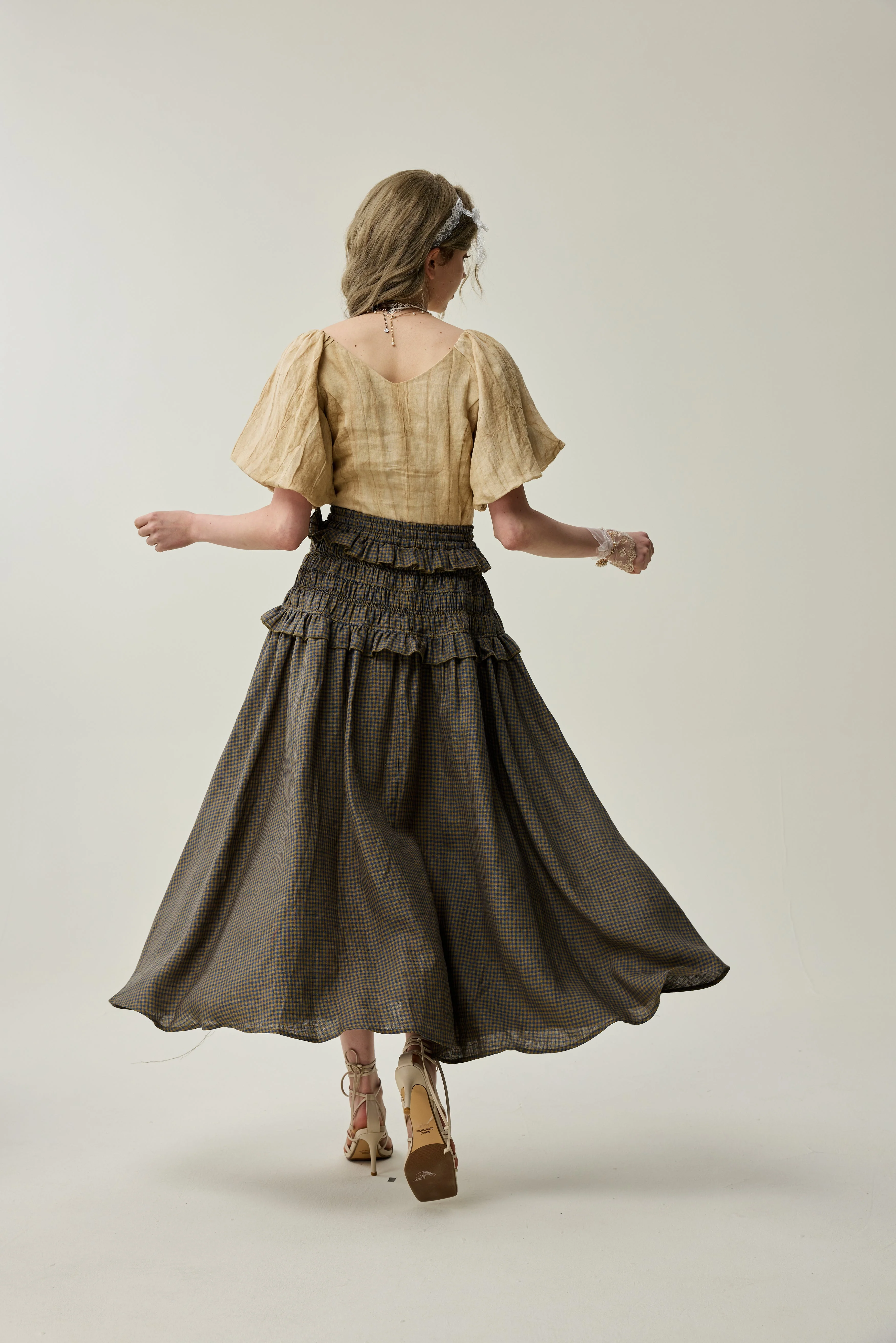 Wind 33 | Ruffled linen skirt - Image 15
