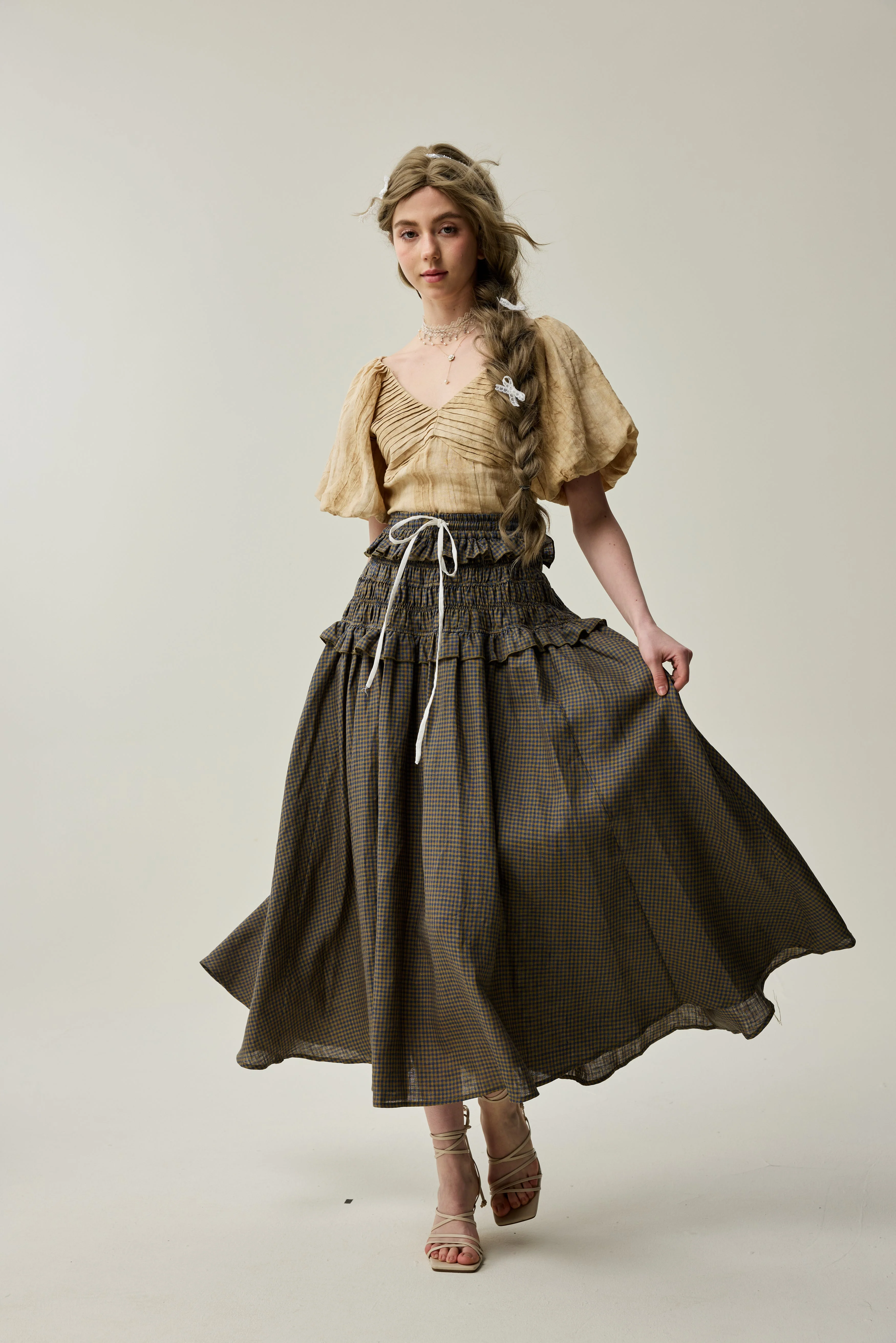 Wind 33 | Ruffled linen skirt - Image 16