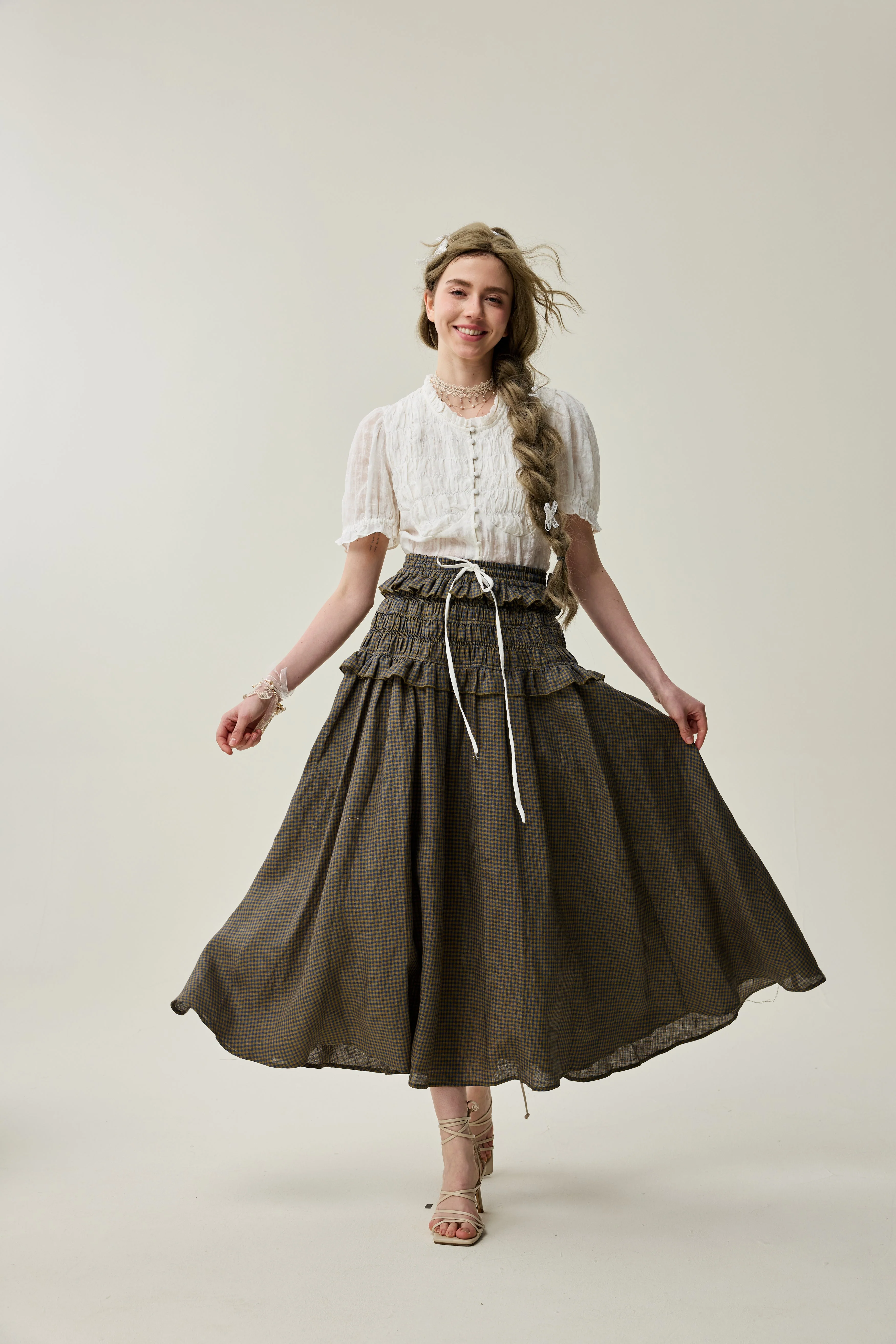 Wind 33 | Ruffled linen skirt - Image 17