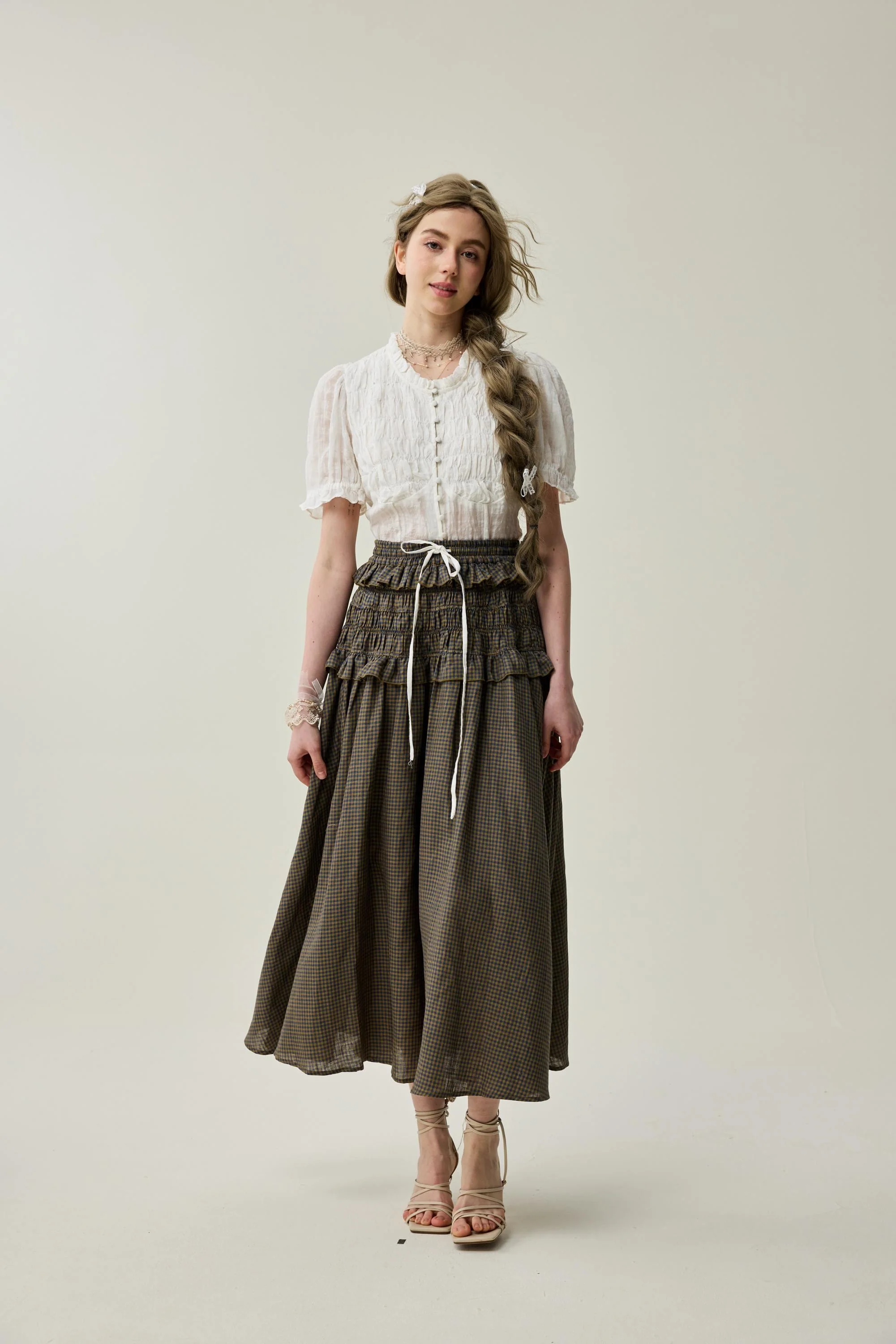 Wind 33 | Ruffled linen skirt - Image 2