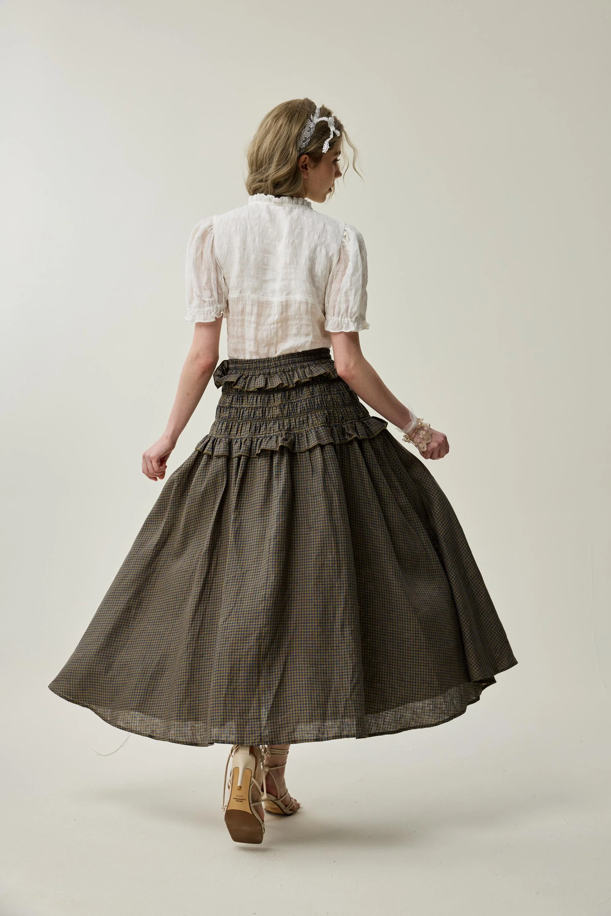 Wind 33 | Ruffled linen skirt - Image 5