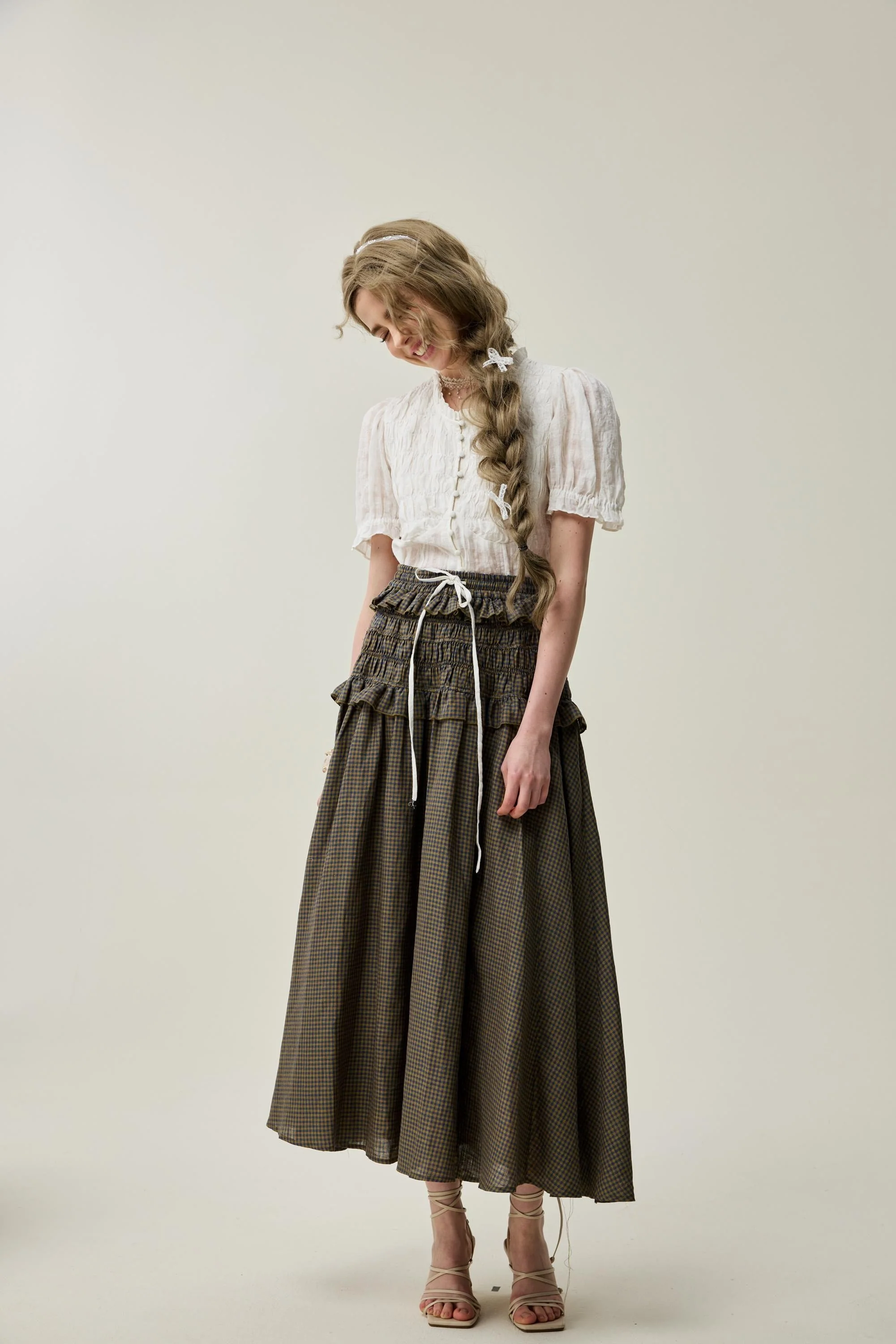 Wind 33 | Ruffled linen skirt - Image 6