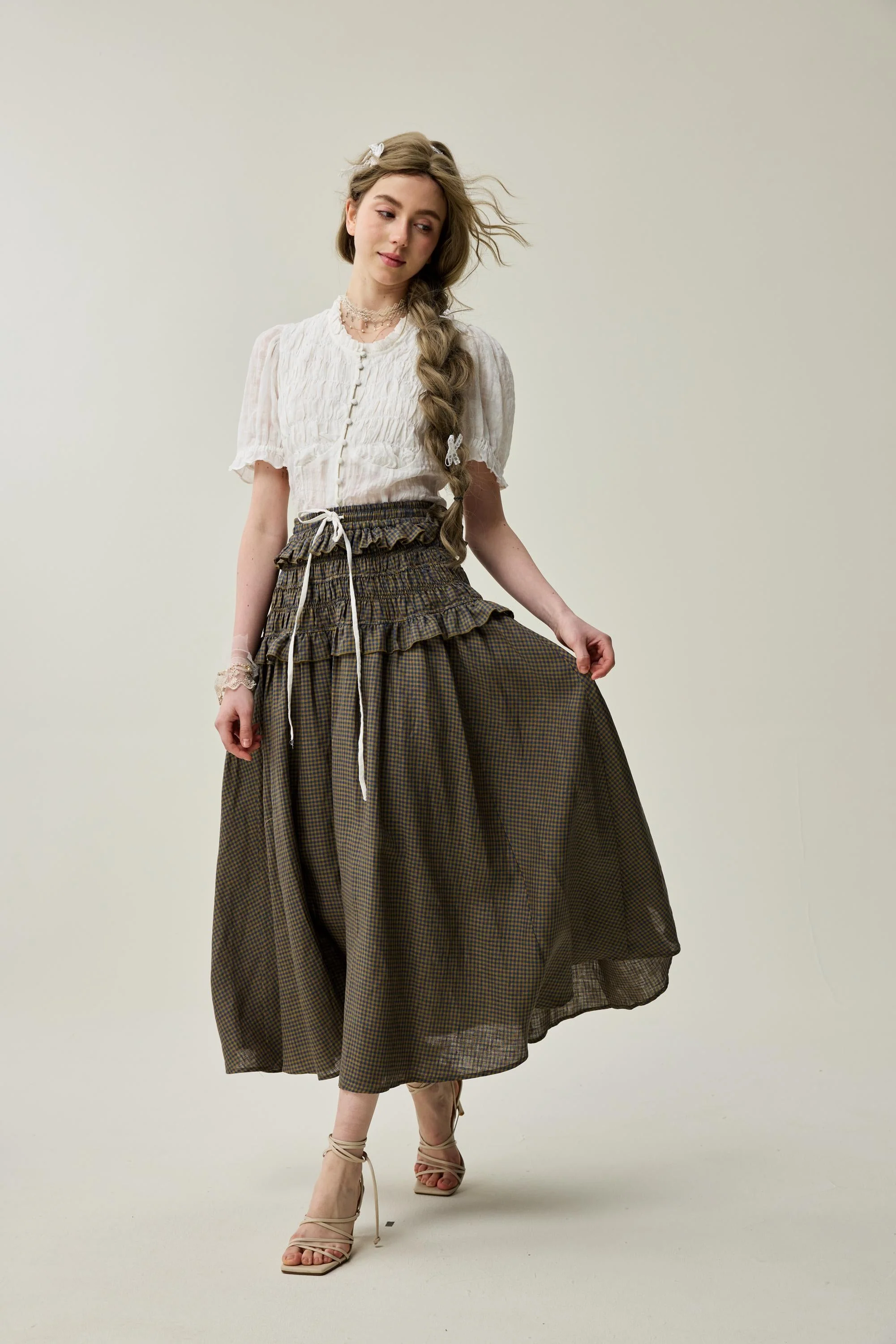 Wind 33 | Ruffled linen skirt - Image 7