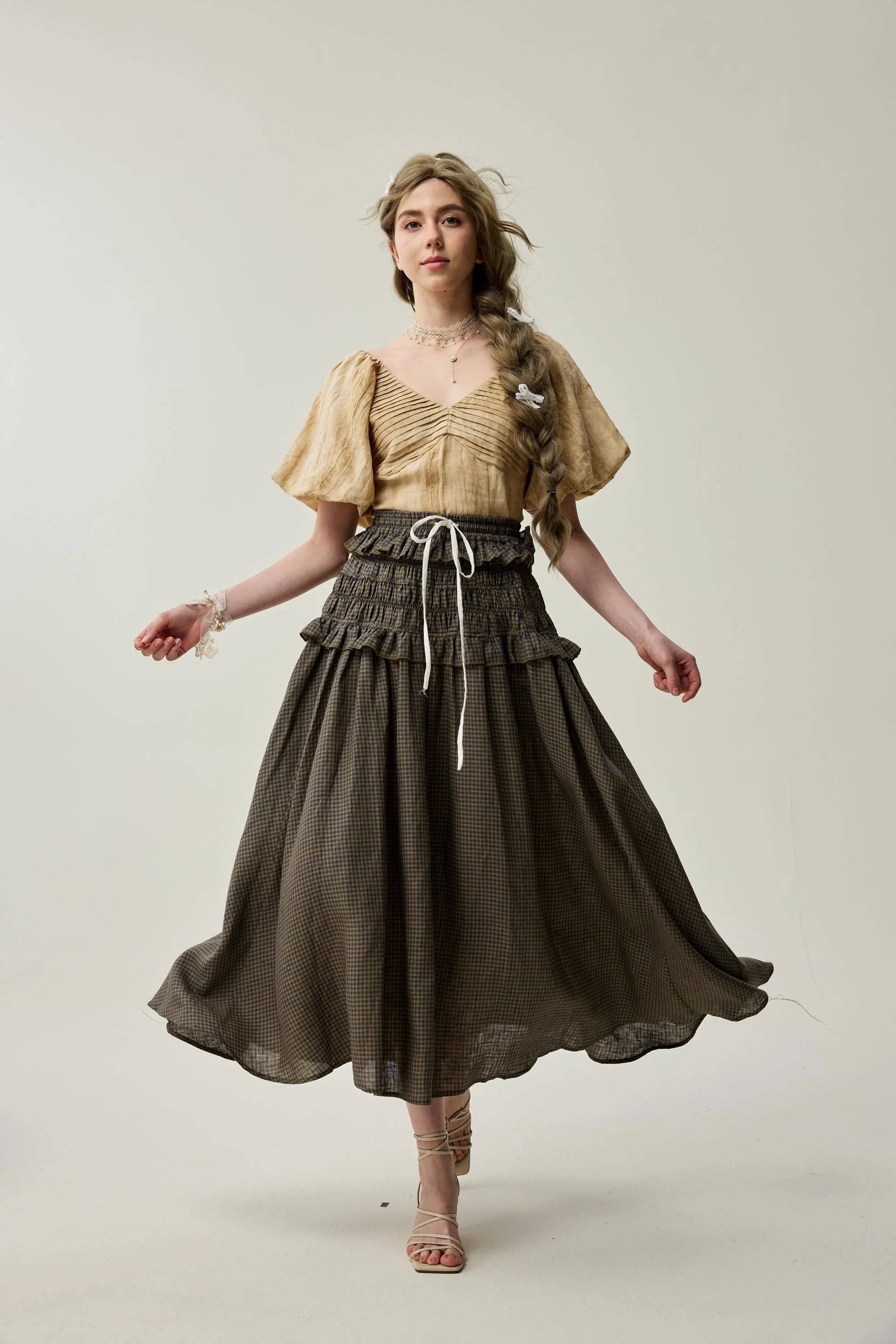 Wind 33 | Ruffled linen skirt - Image 9