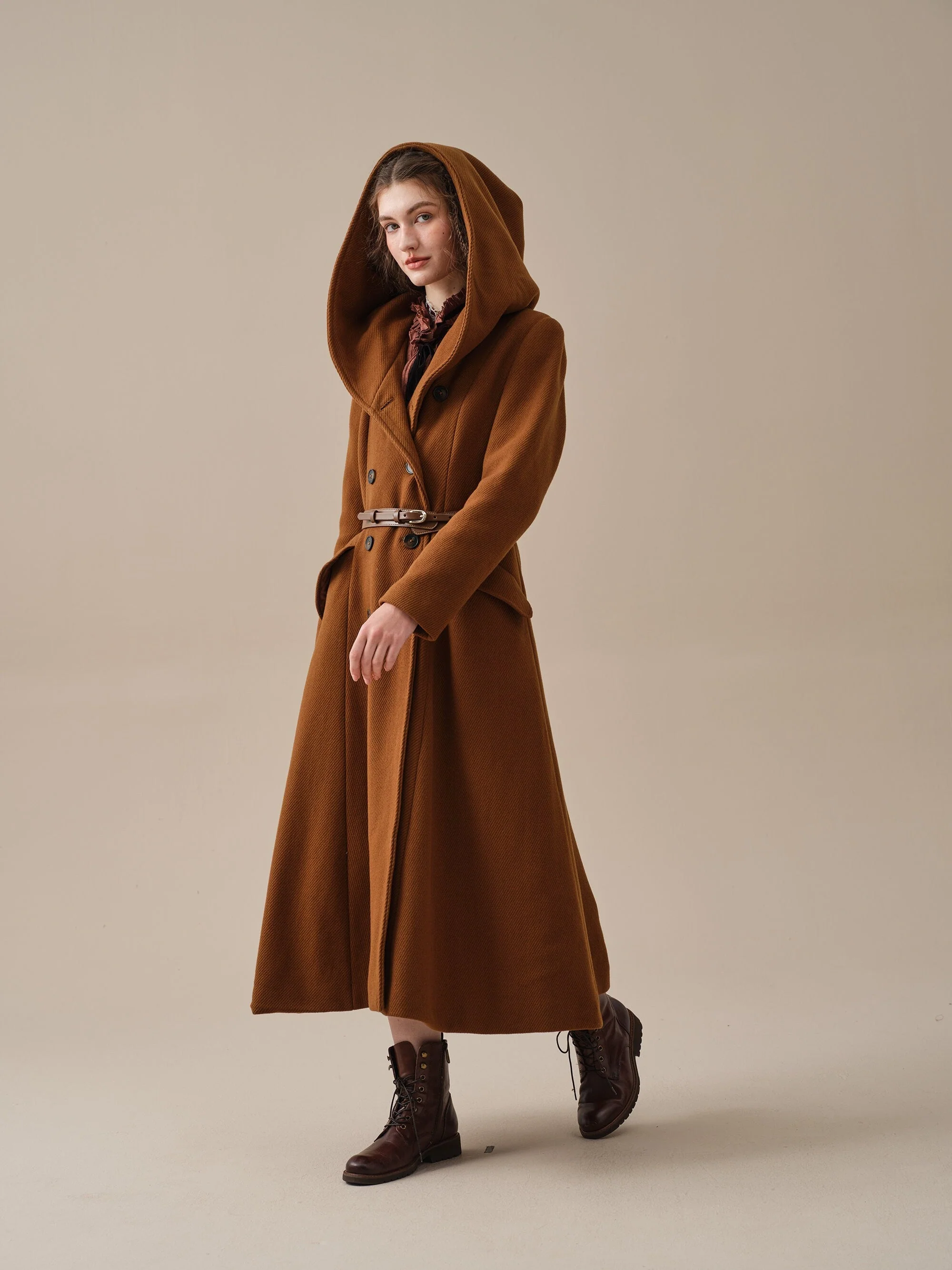 Trista 24 | 100% twill wool hooded coat - Image 11
