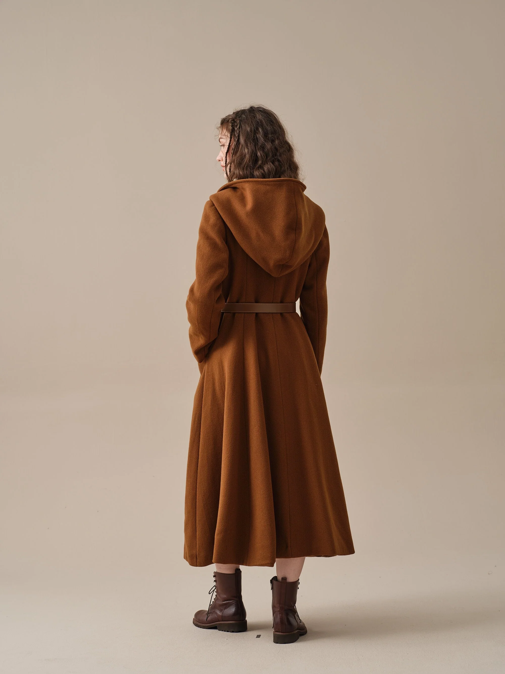 Trista 24 | 100% twill wool hooded coat - Image 13