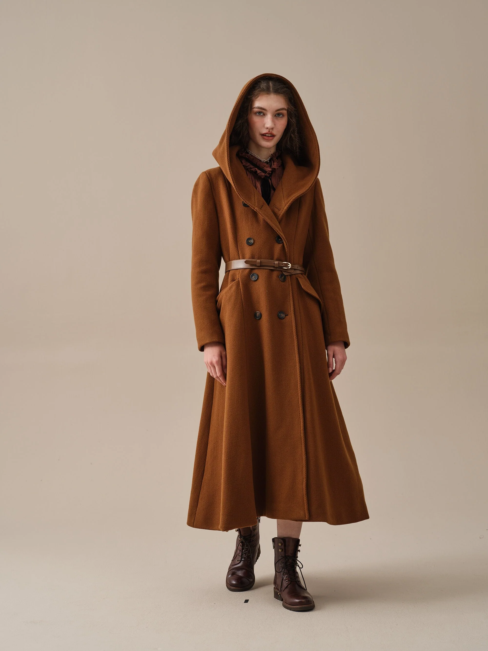 Trista 24 | 100% twill wool hooded coat - Image 14