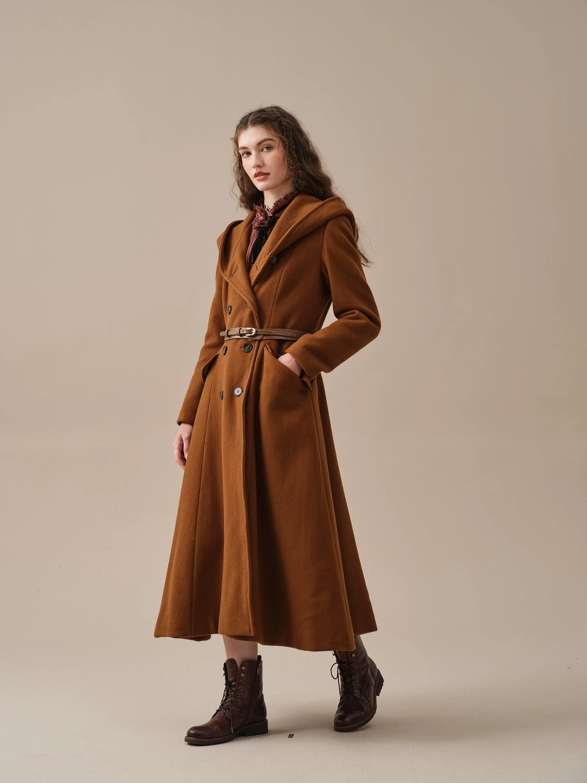 Trista 24 | 100% twill wool hooded coat - Image 19
