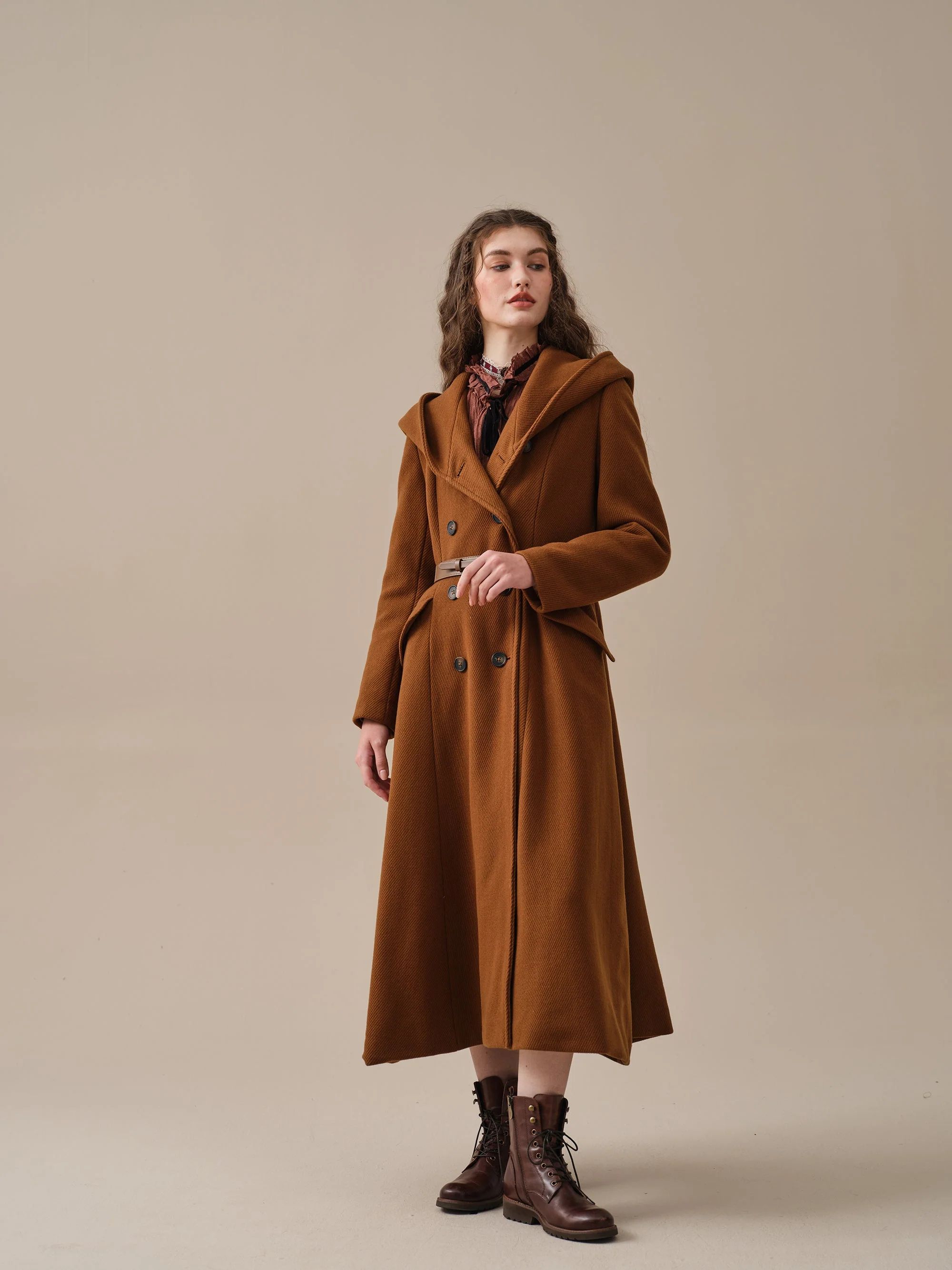 Trista 24 | 100% twill wool hooded coat - Image 20