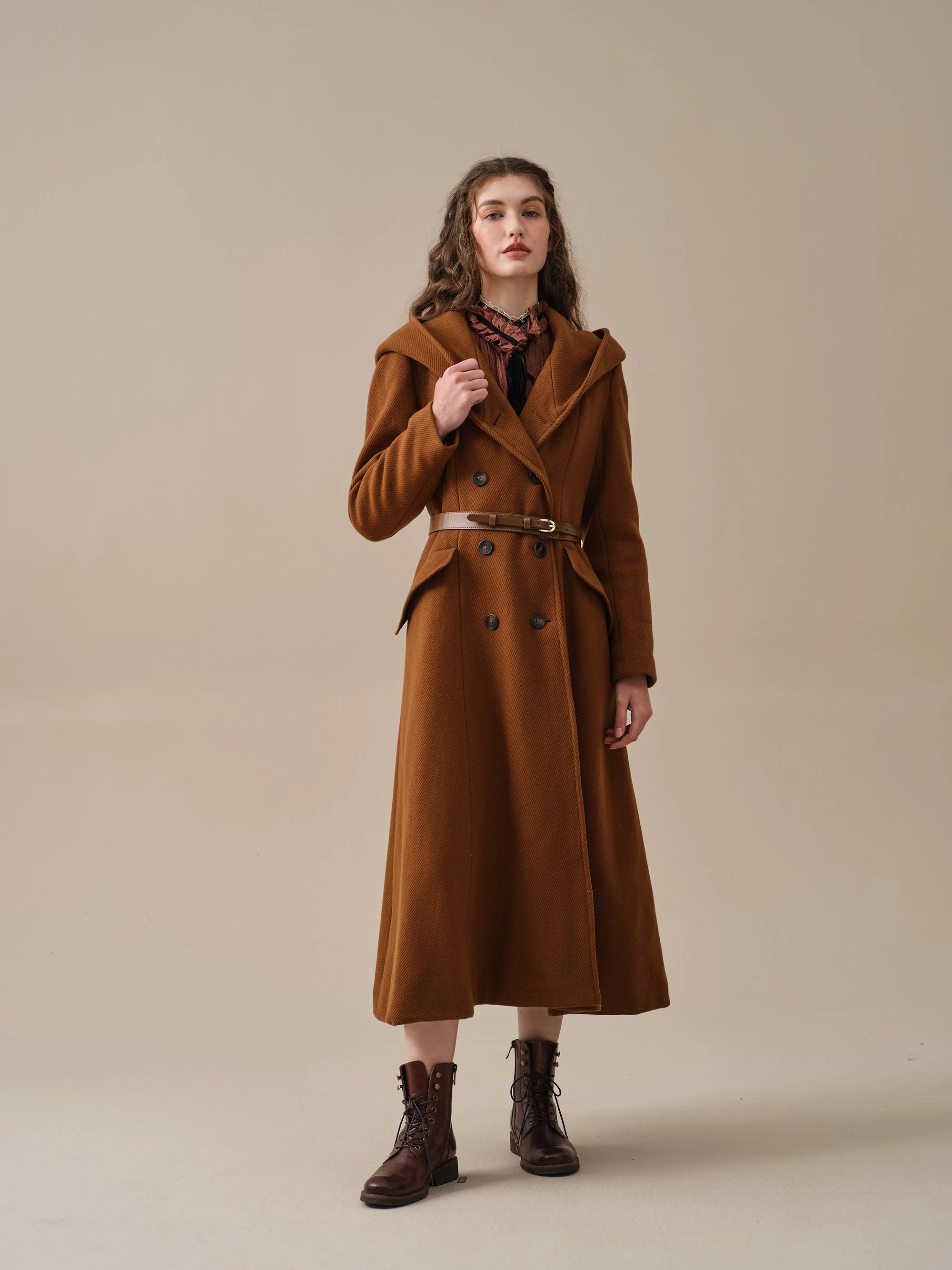 Trista 24 | 100% twill wool hooded coat - Image 21