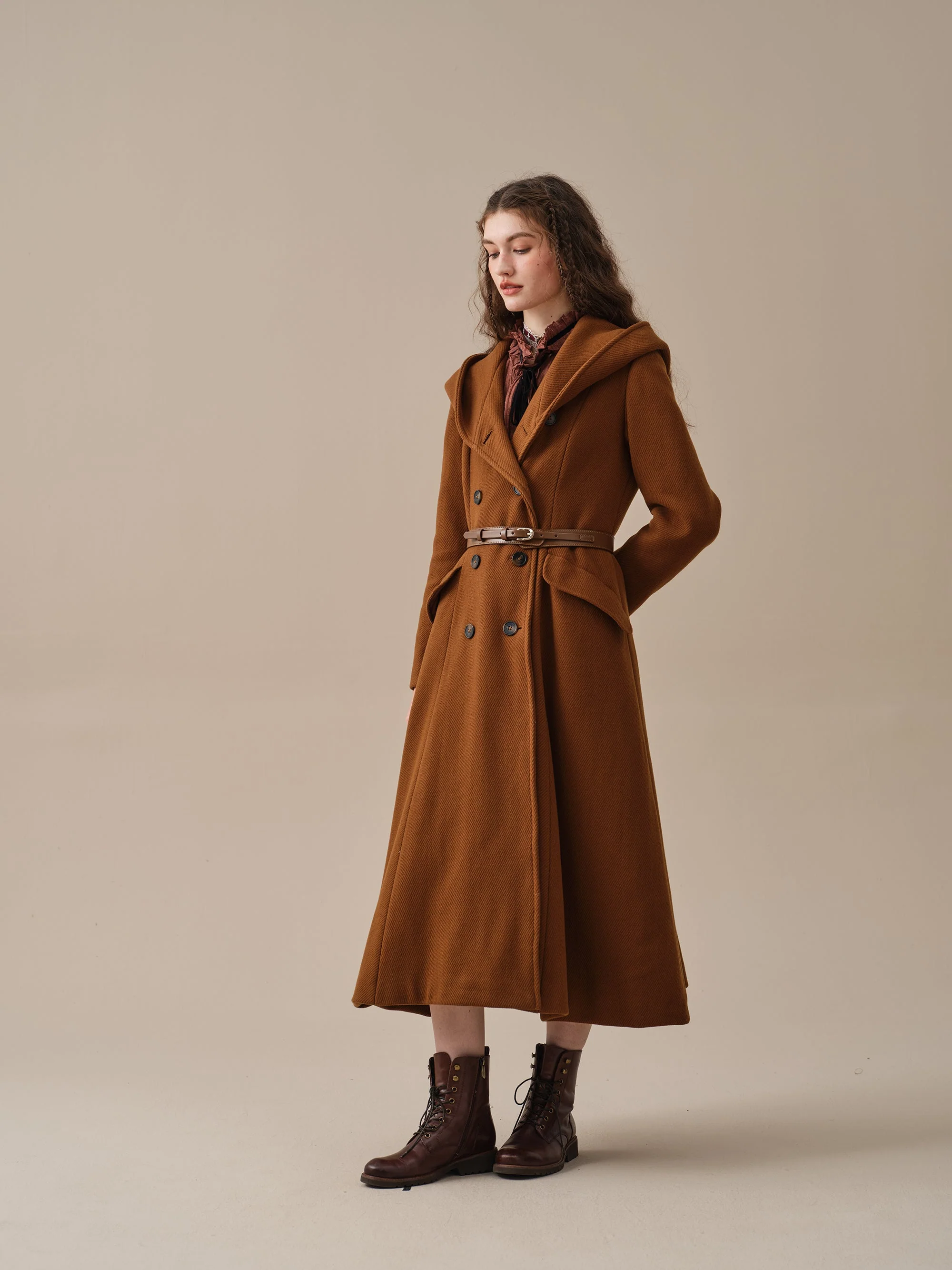 Trista 24 | 100% twill wool hooded coat - Image 22