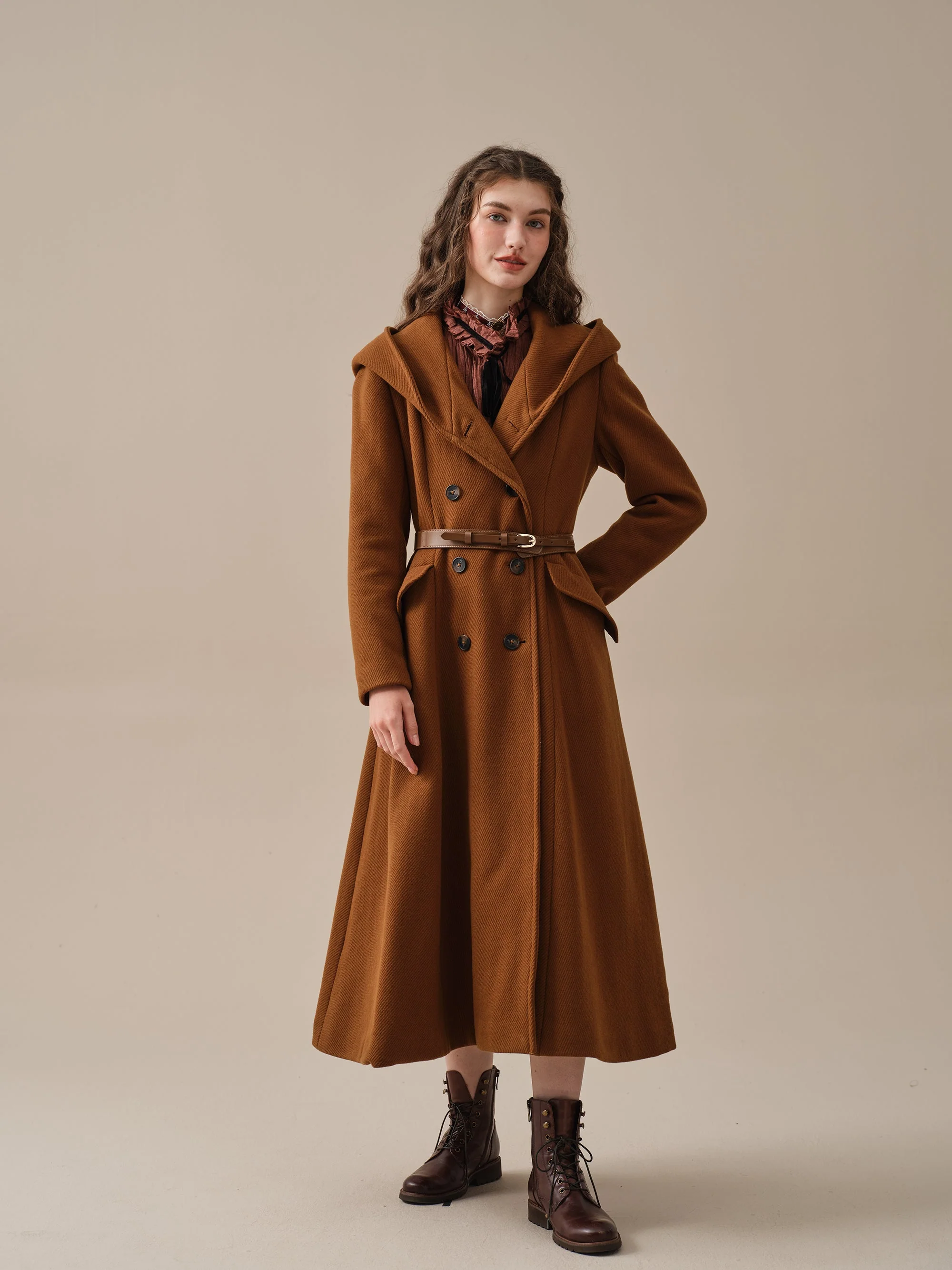 Trista 24 | 100% twill wool hooded coat - Image 23