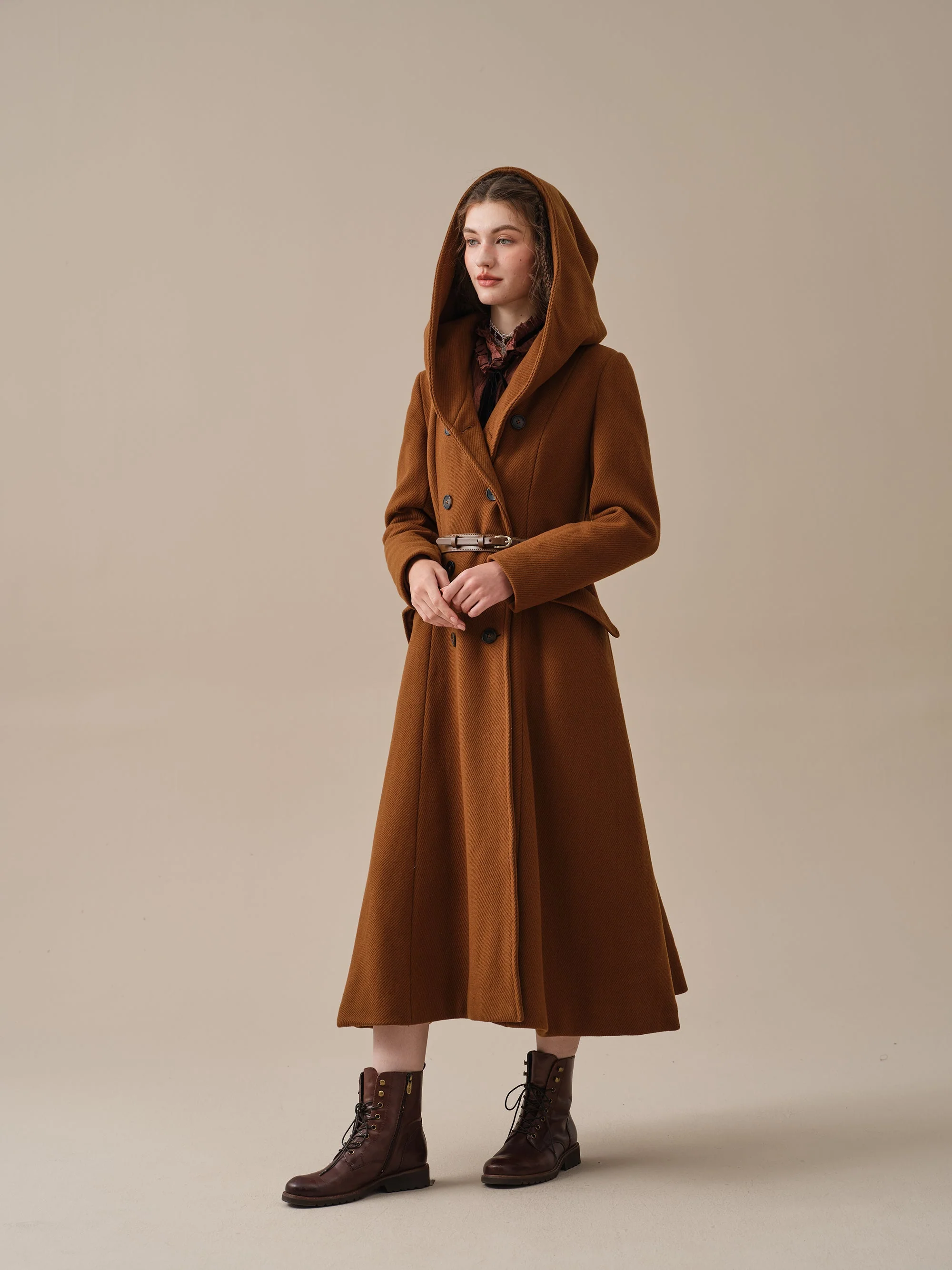 Trista 24 | 100% twill wool hooded coat - Image 25