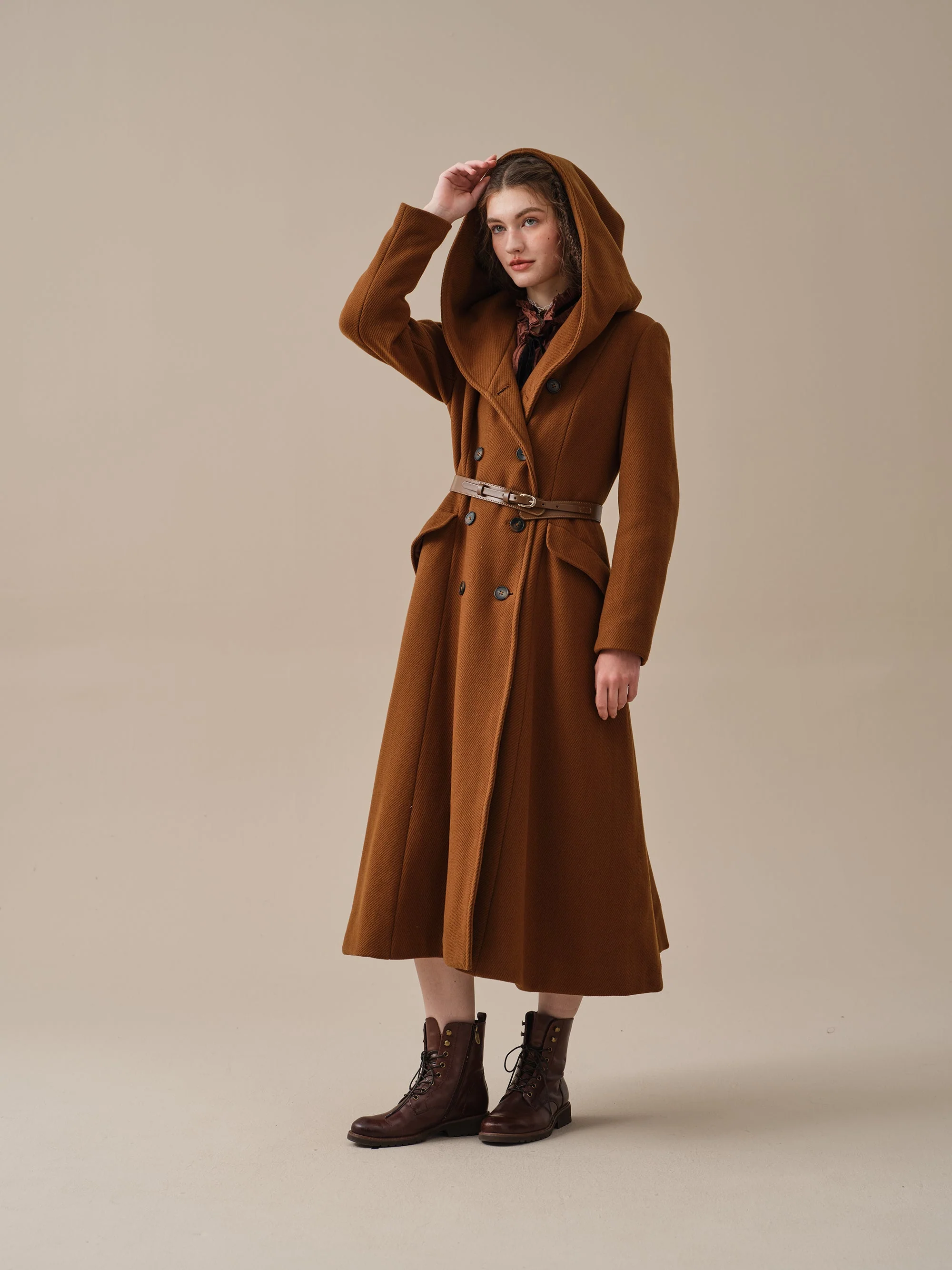 Trista 24 | 100% twill wool hooded coat - Image 26