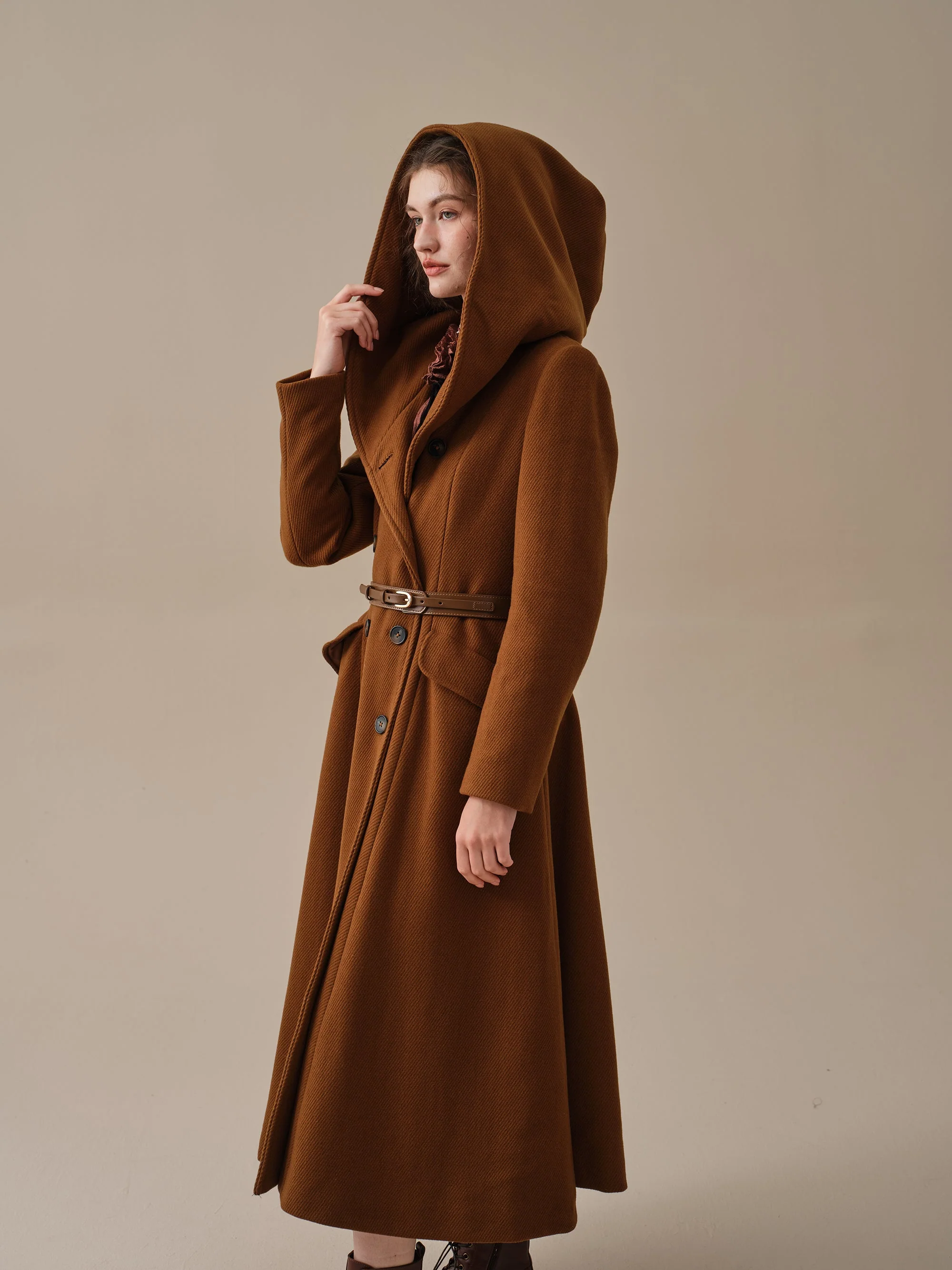 Trista 24 | 100% twill wool hooded coat - Image 27