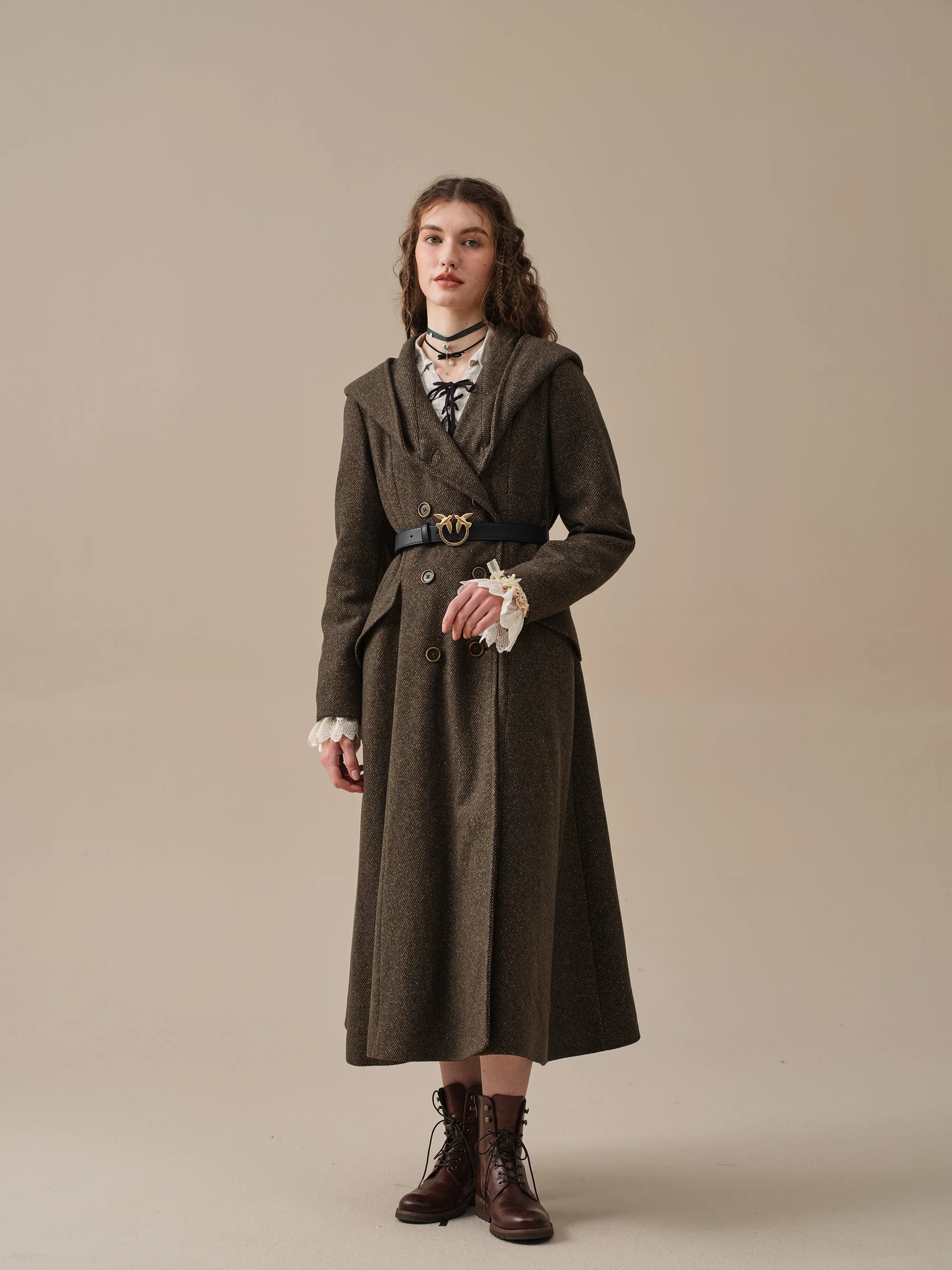 Trista 24 | 100% twill wool hooded coat - Image 15