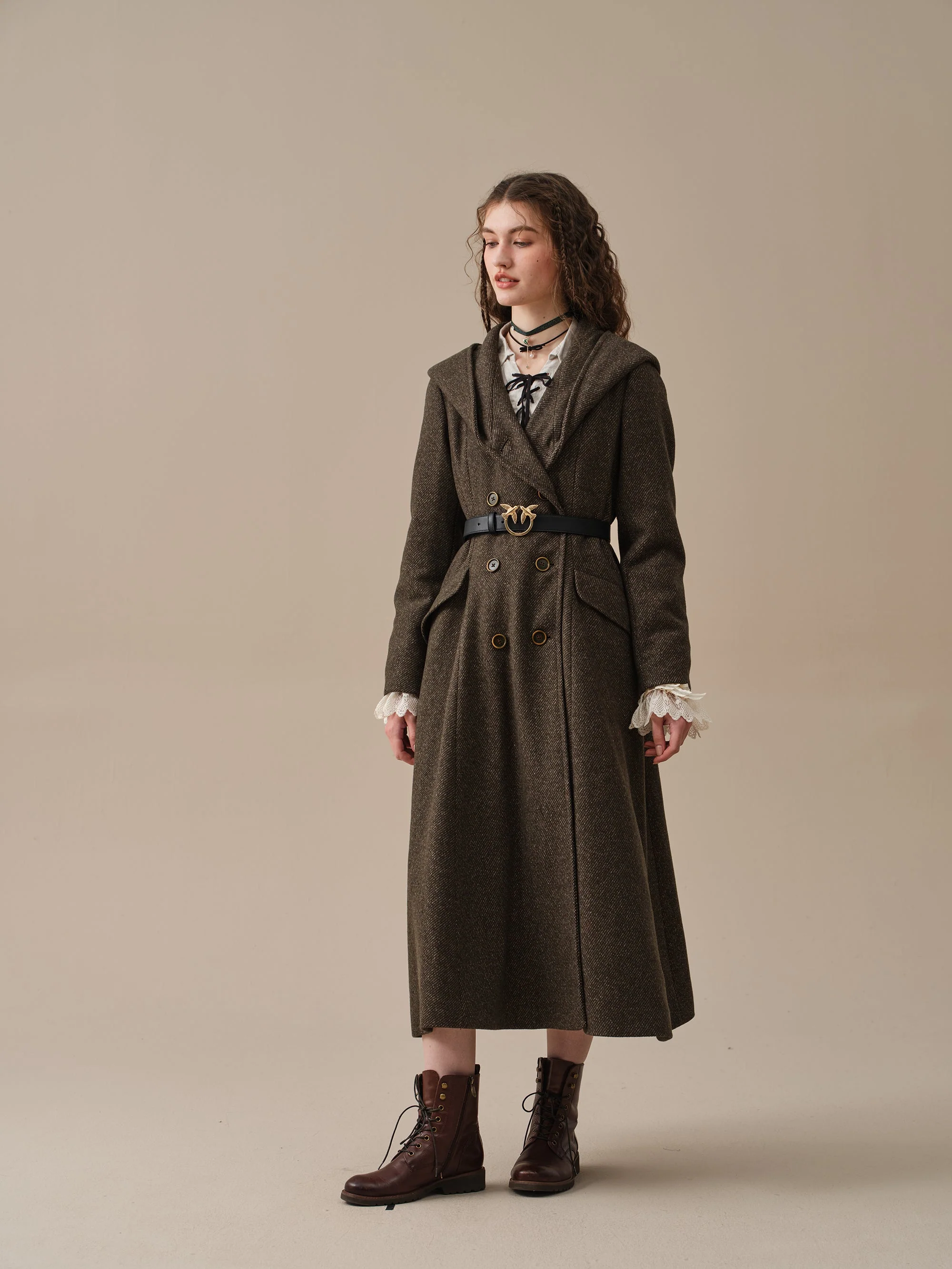 Trista 24 | 100% twill wool hooded coat - Image 16