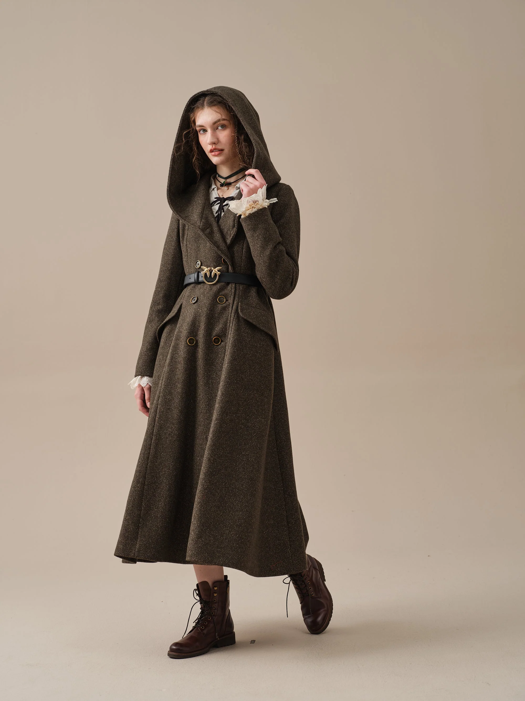 Trista 24 | 100% twill wool hooded coat - Image 19