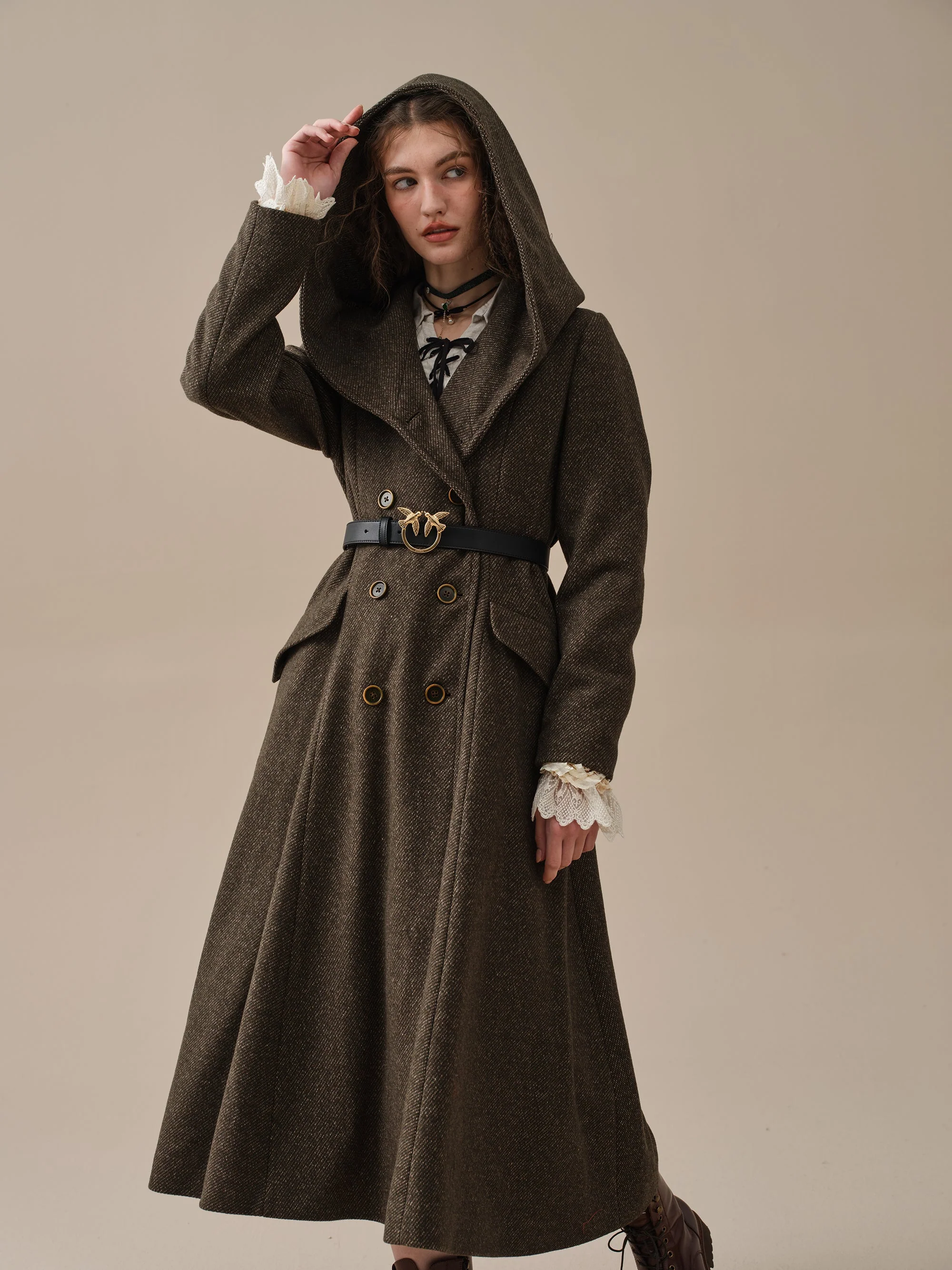 Trista 24 | 100% twill wool hooded coat - Image 20