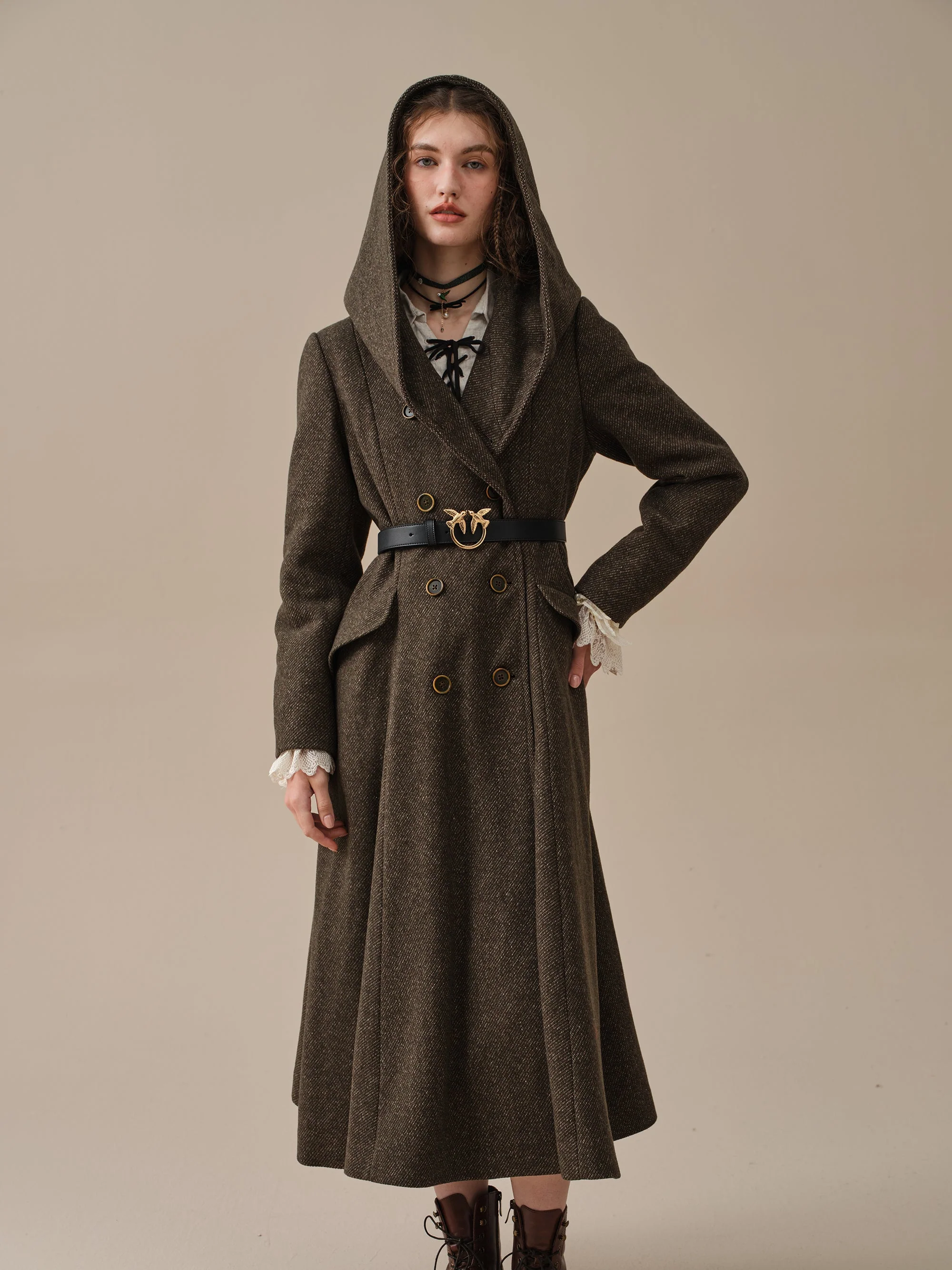 Trista 24 | 100% twill wool hooded coat - Image 21