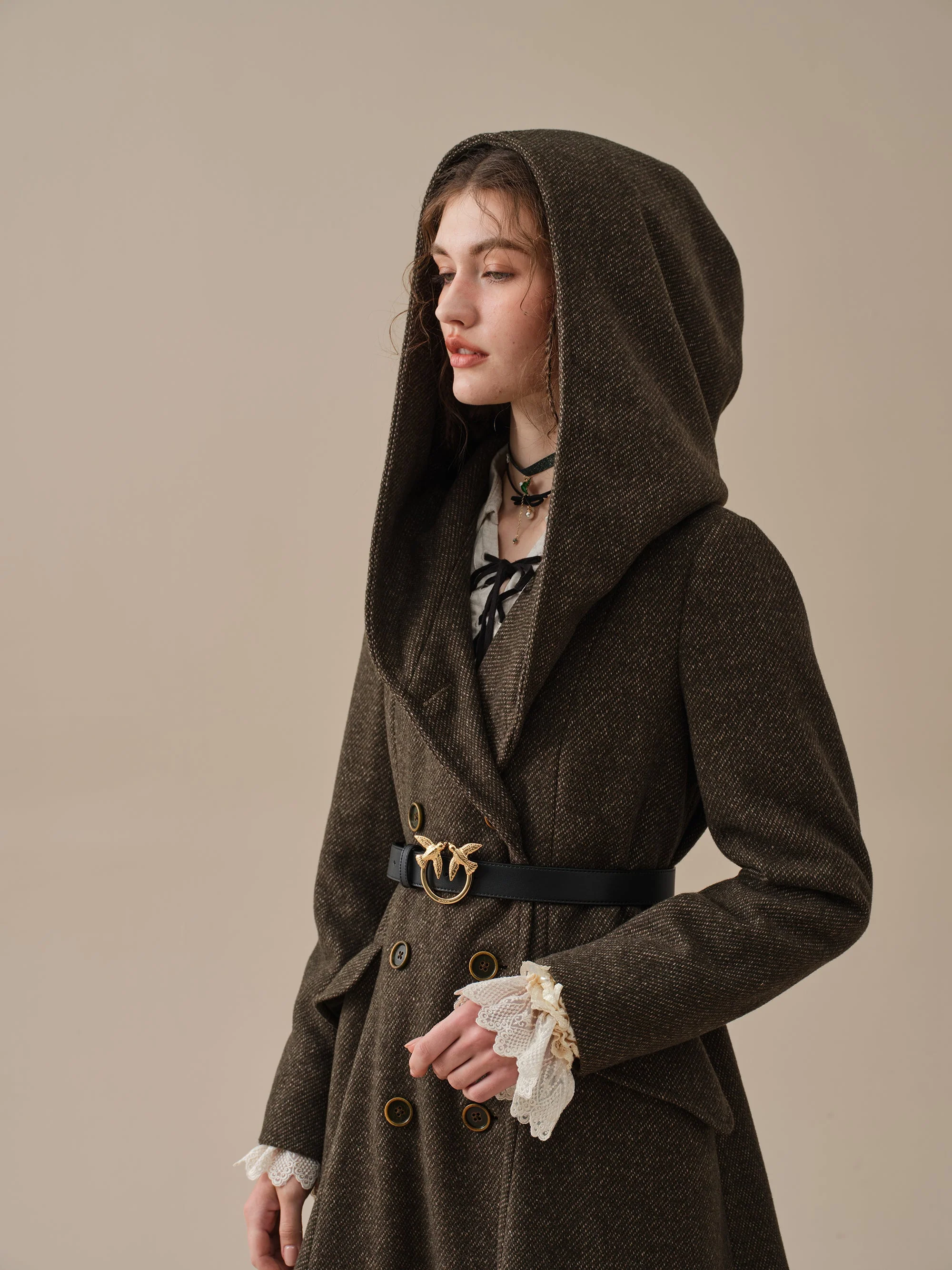 Trista 24 | 100% twill wool hooded coat - Image 22
