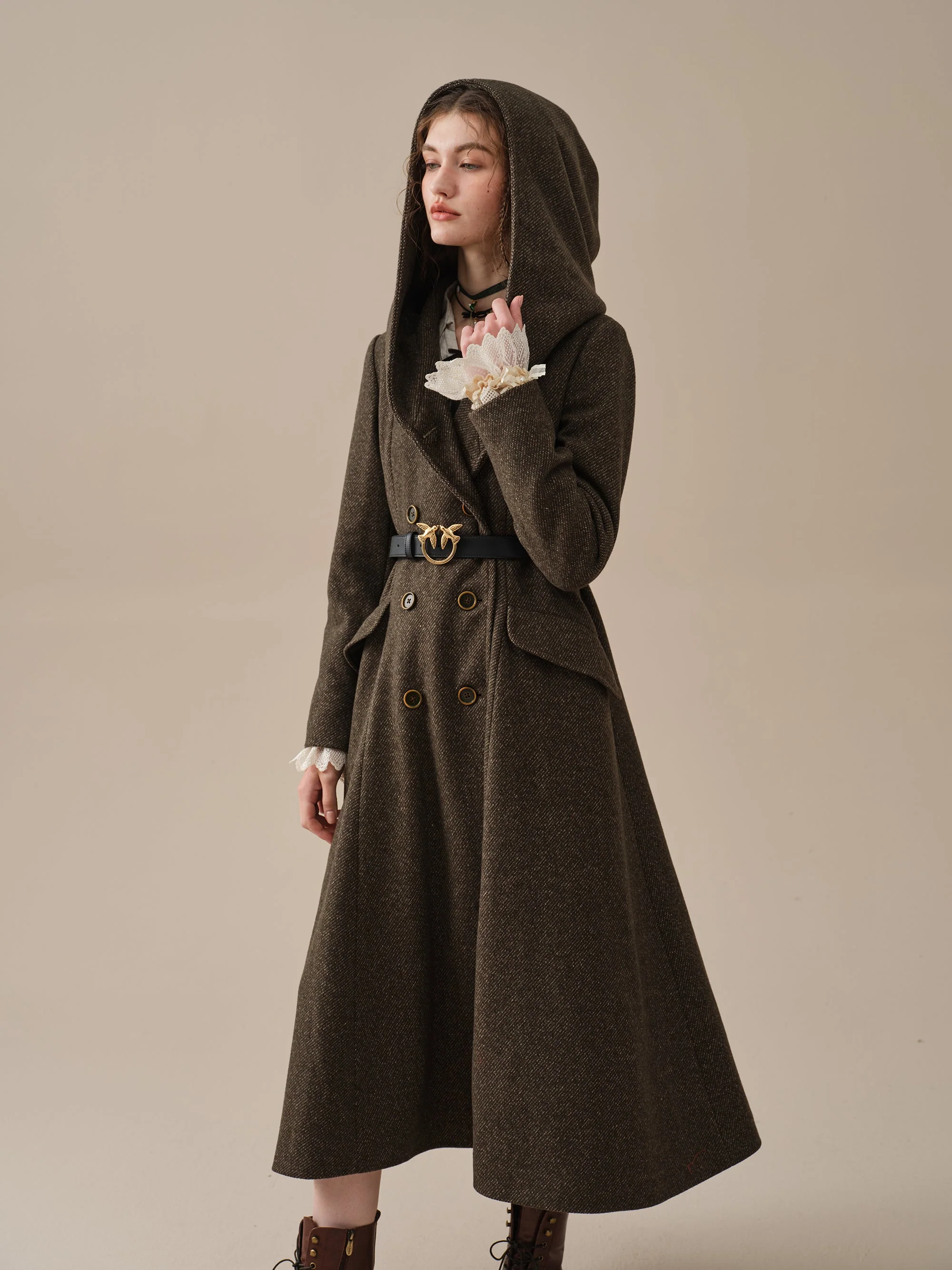 Trista 24 | 100% twill wool hooded coat - Image 23