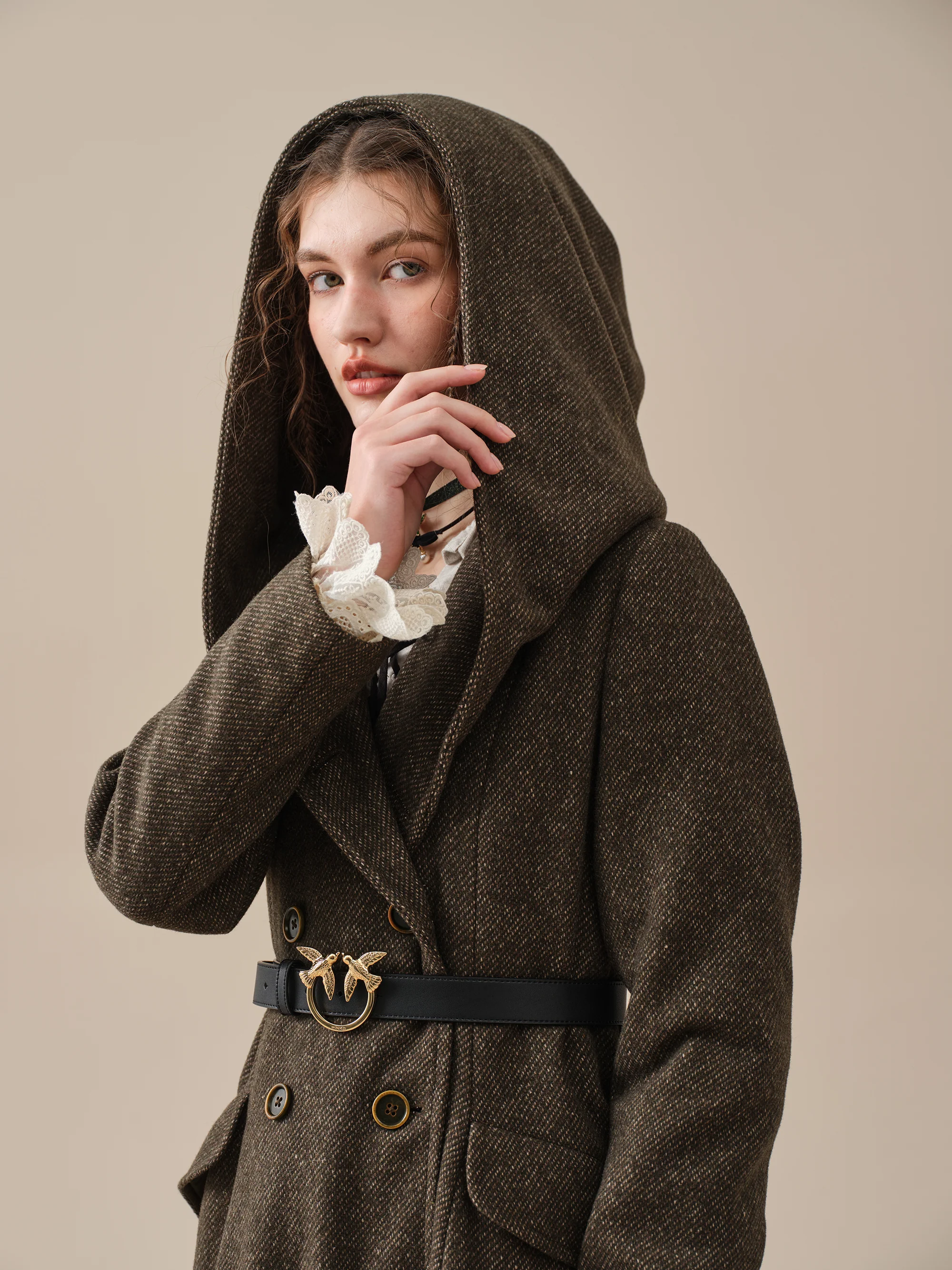 Trista 24 | 100% twill wool hooded coat - Image 24