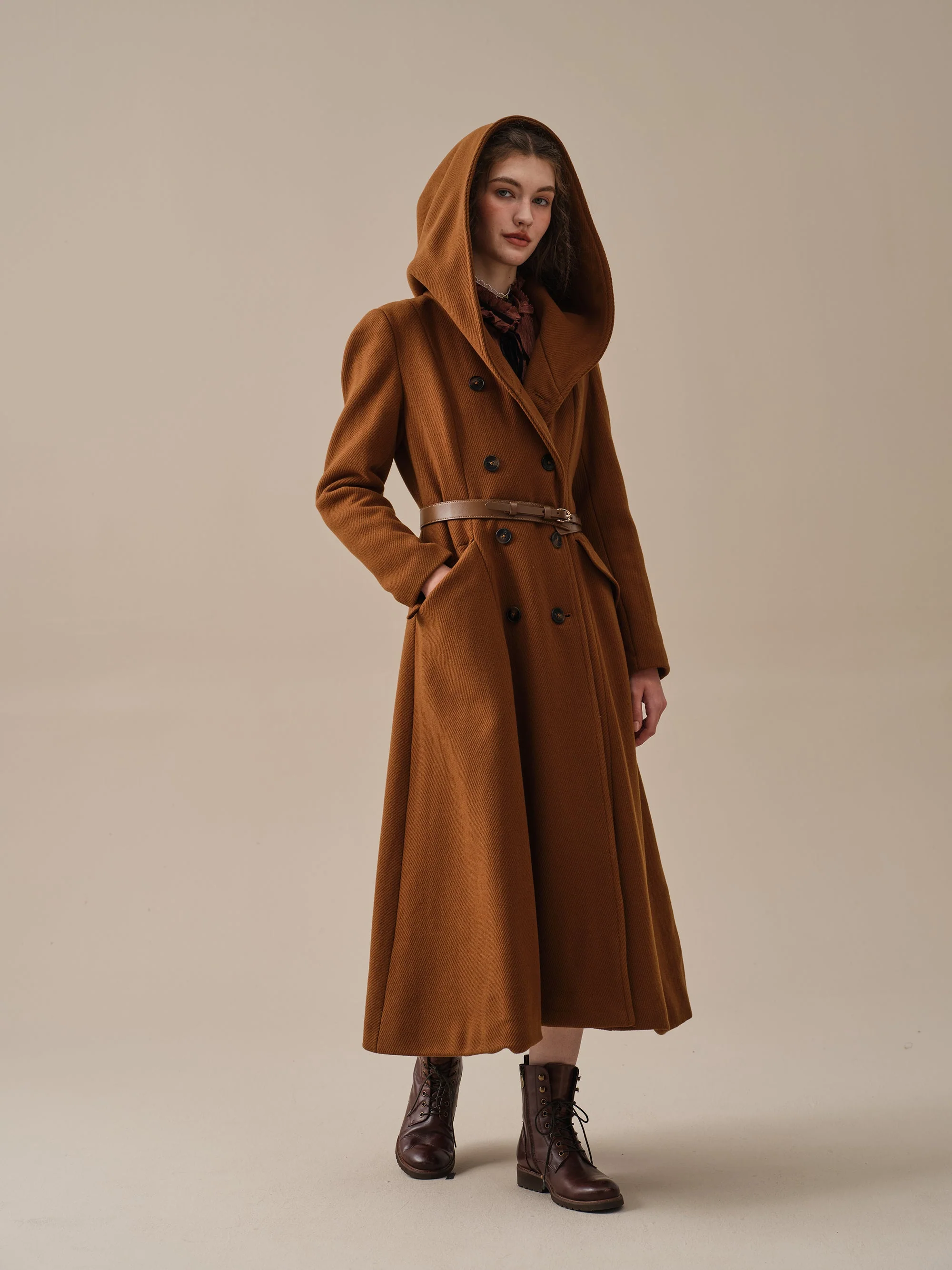 Trista 24 | 100% twill wool hooded coat - Image 27