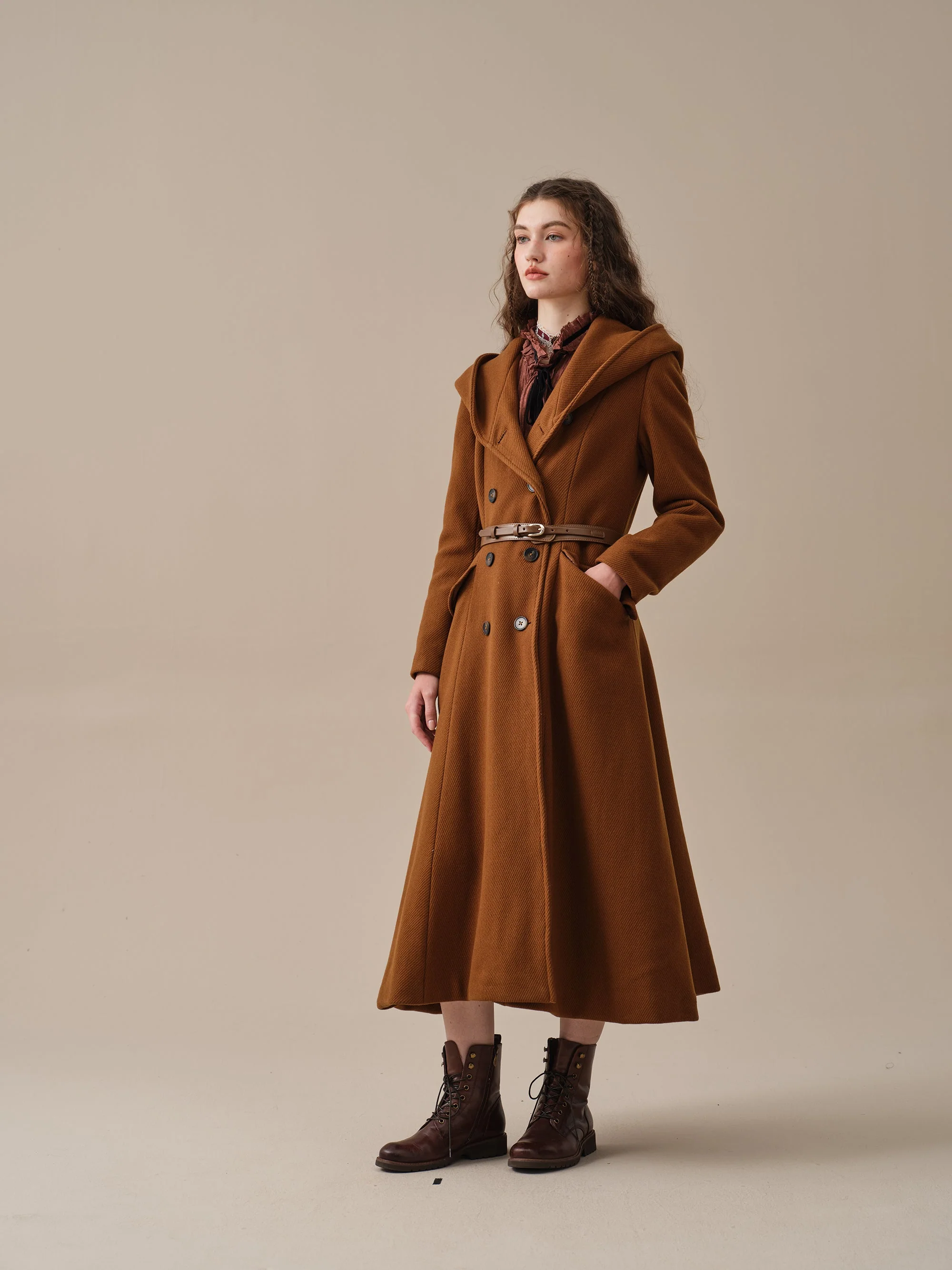 Trista 24 | 100% twill wool hooded coat - Image 28