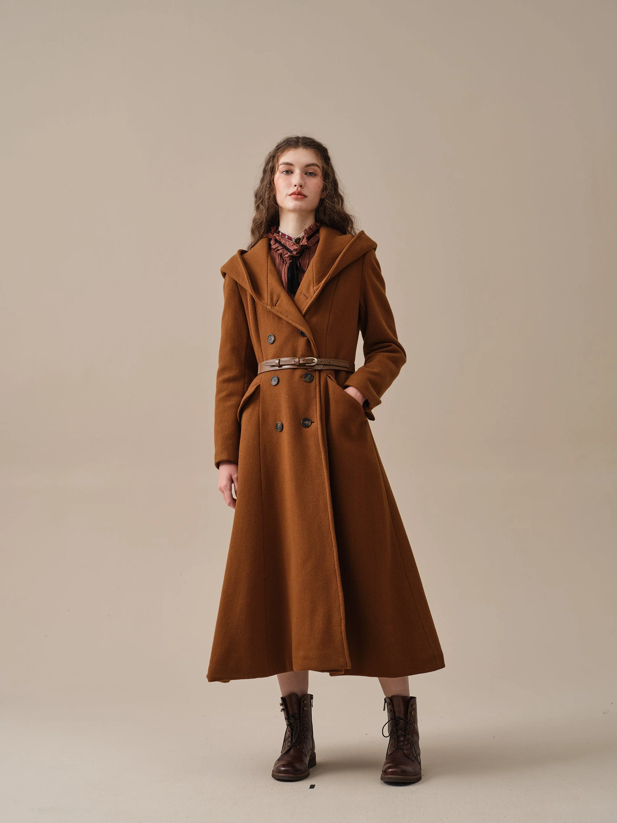 Trista 24 | 100% twill wool hooded coat - Image 29