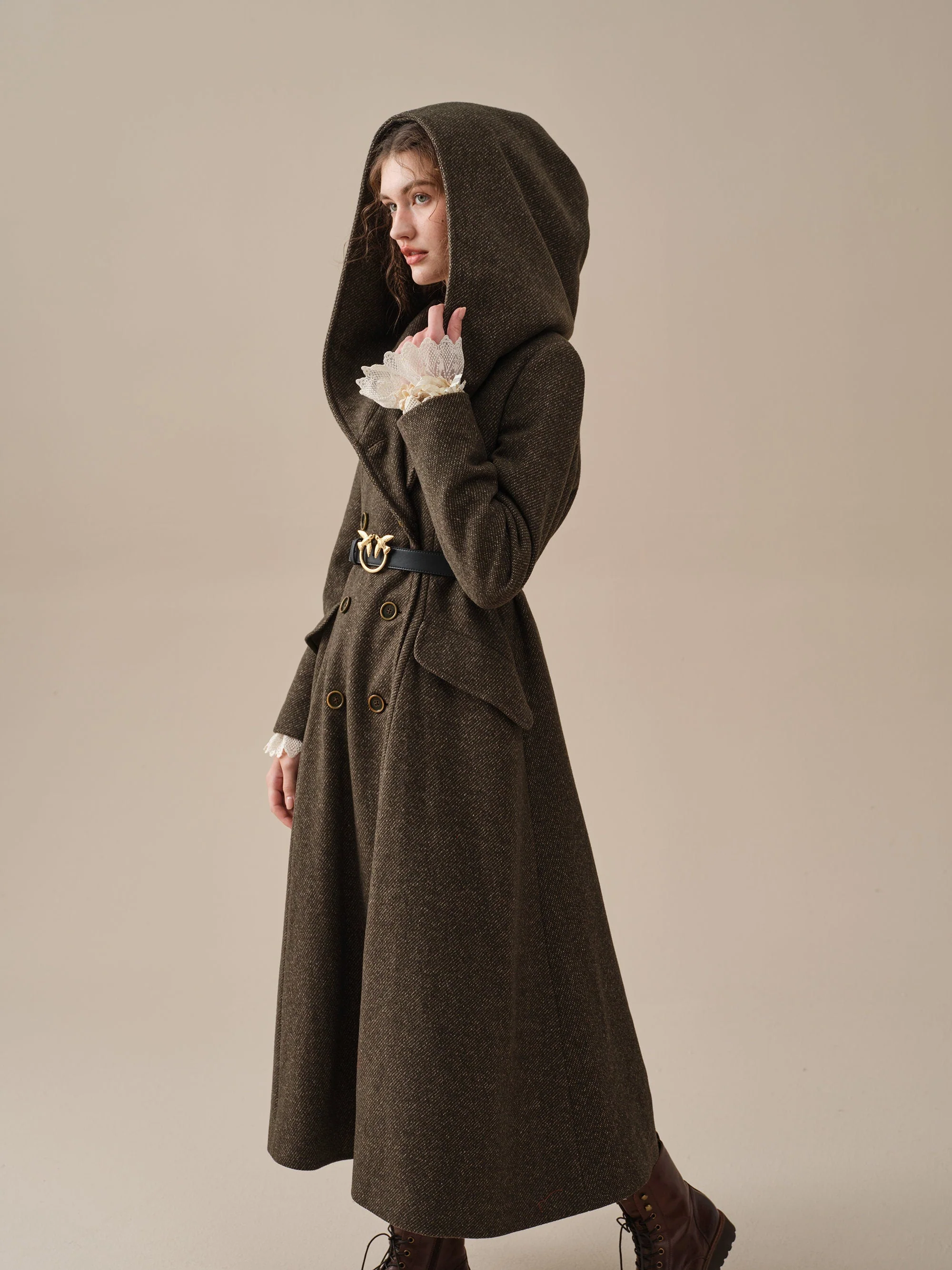Trista 24 | 100% twill wool hooded coat - Image 5