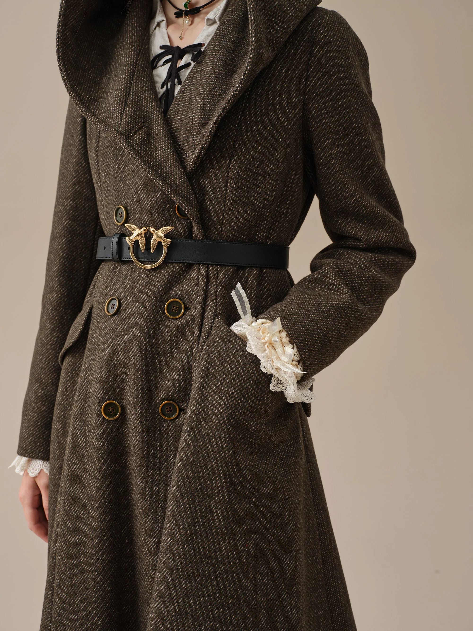 Trista 24 | 100% twill wool hooded coat - Image 6
