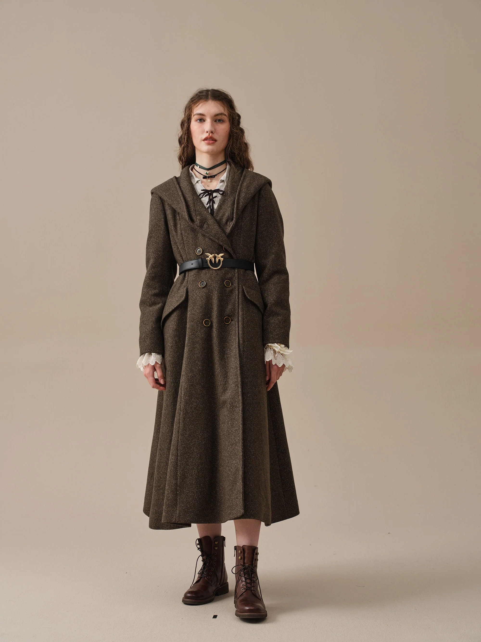 Trista 24 | 100% twill wool hooded coat - Image 8