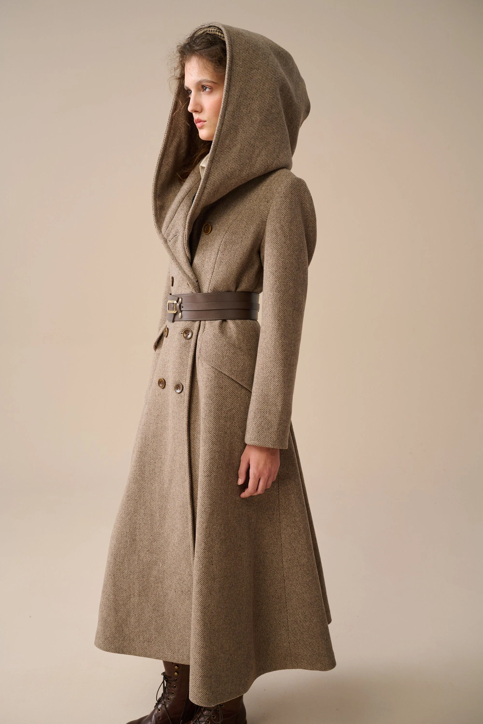 Trista 24 | 100% twill wool hooded coat - Image 5